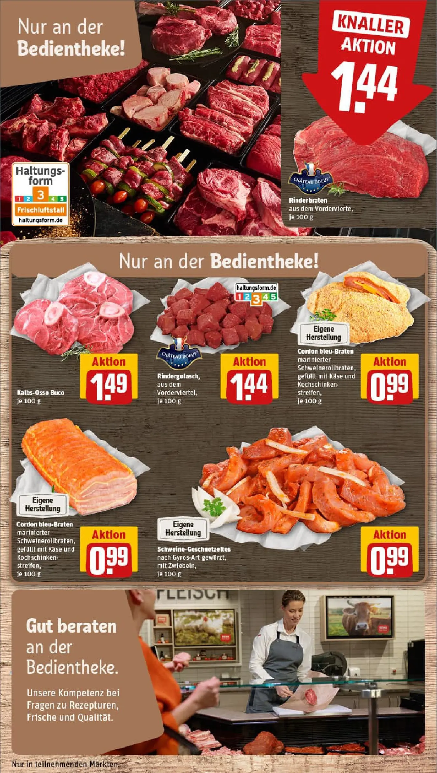 REWE Prospekt ab 13.10.2025 zum Blättern » Angebote | Seite: 10 | Produkte: Rinderbraten, Rindergulasch, Käse