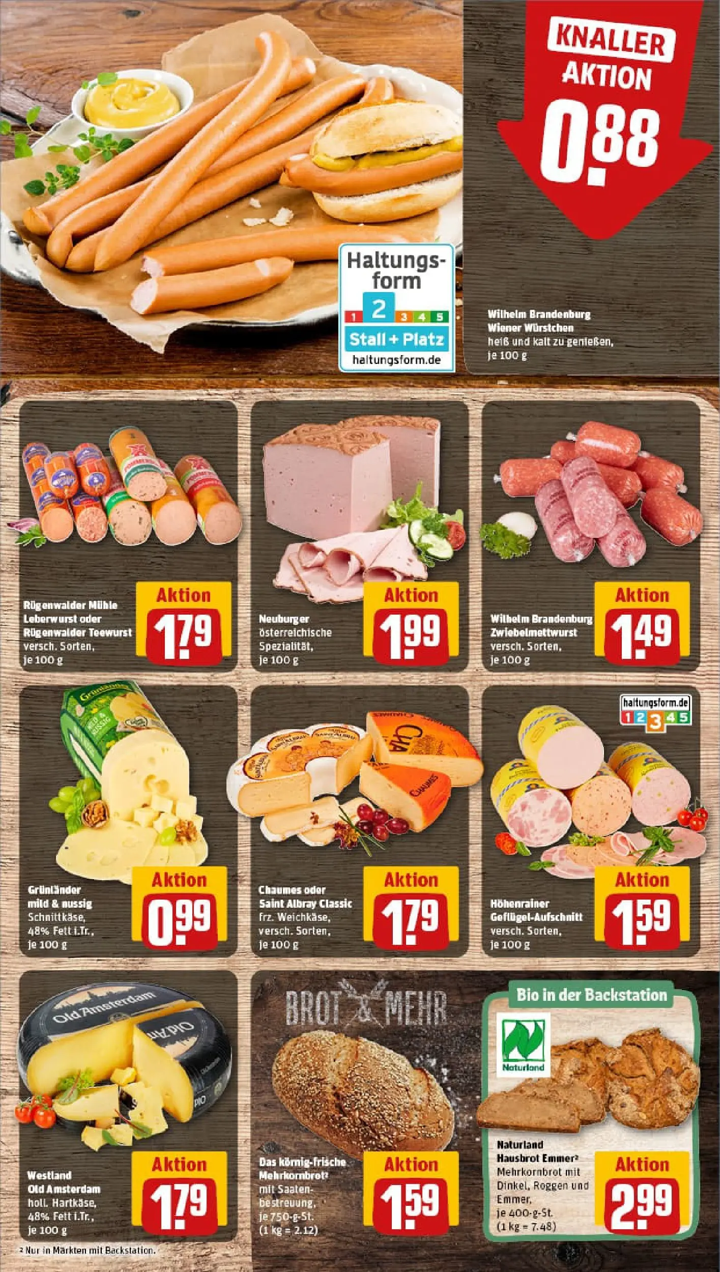 REWE Prospekt ab 13.10.2025 zum Blättern » Angebote | Seite: 9 | Produkte: Mühle, Wiener wurstchen, Grunlander, Brot