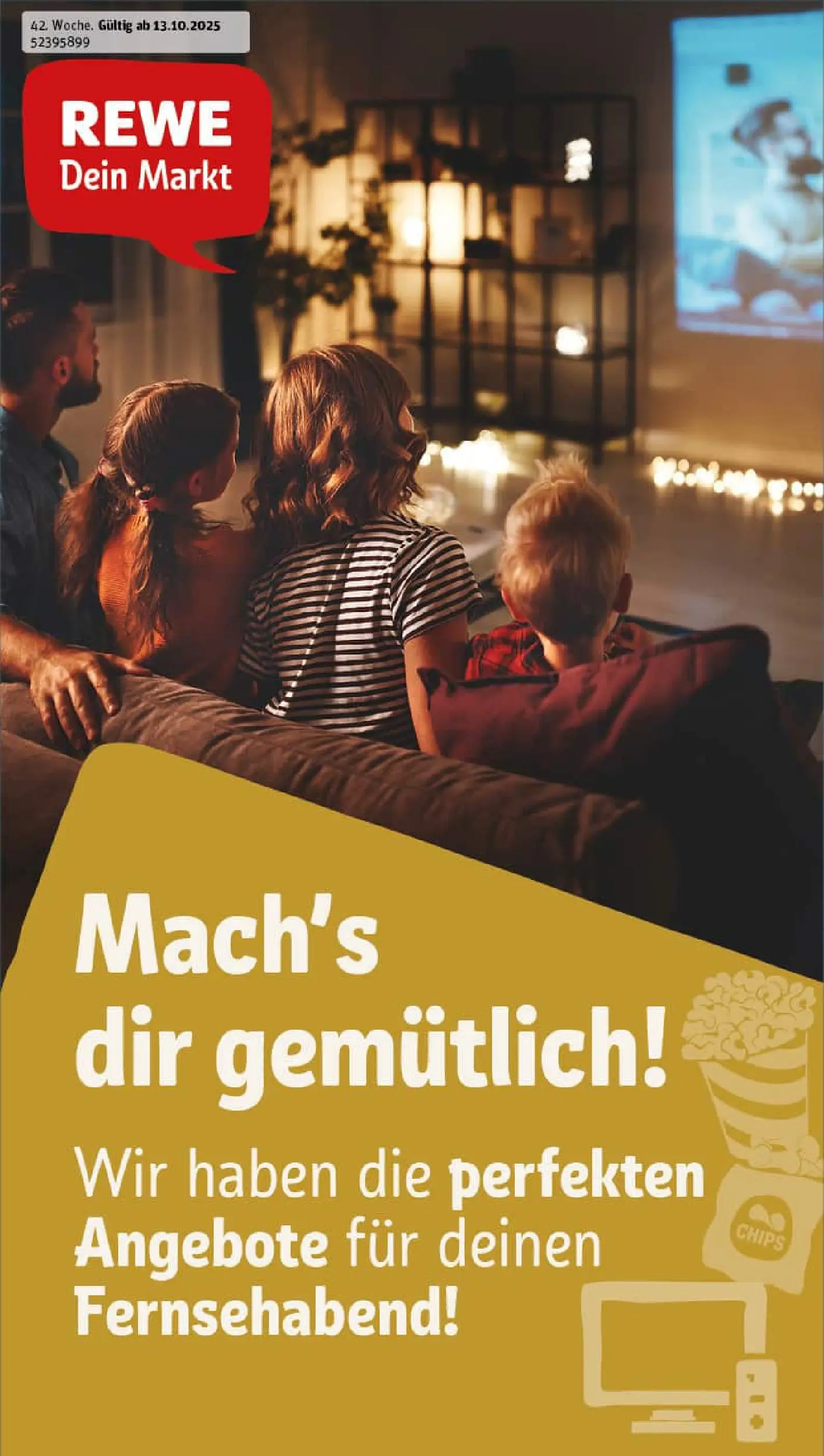 REWE Prospekt ab 13.10.2025 zum Blättern » Angebote | Seite: 1 | Produkte: Chips, TV