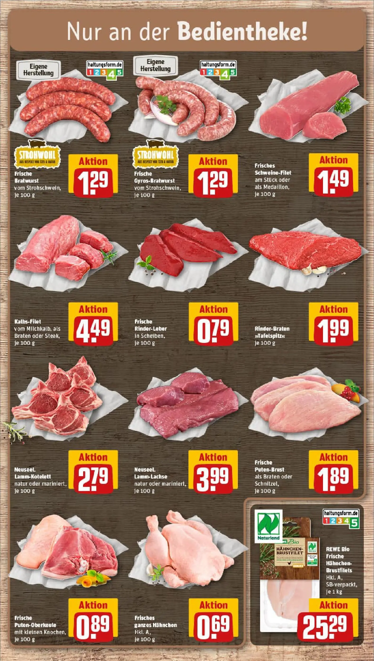 REWE Prospekt ab 13.10.2025 zum Blättern » Angebote | Seite: 8 | Produkte: Rinderbraten, Hahnchen, Bratwurst