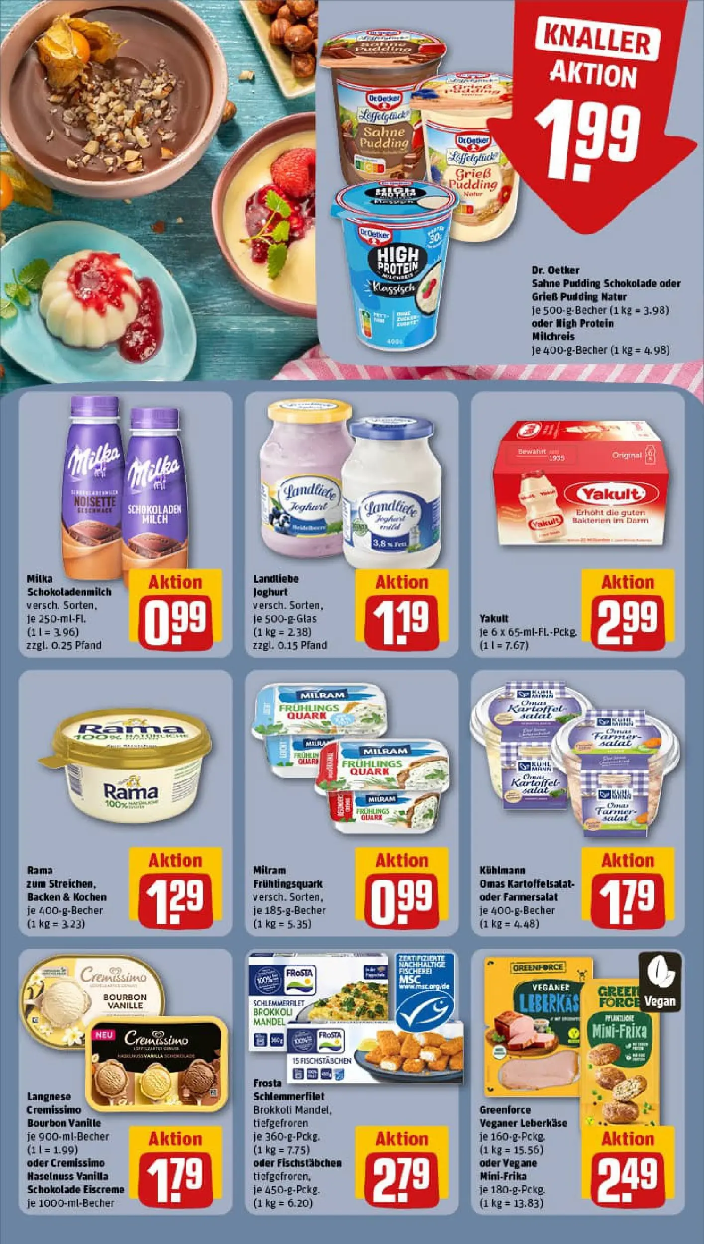 REWE Prospekt ab 13.10.2025 zum Blättern » Angebote | Seite: 10 | Produkte: Joghurt, Frosta, Milram, Leberkase