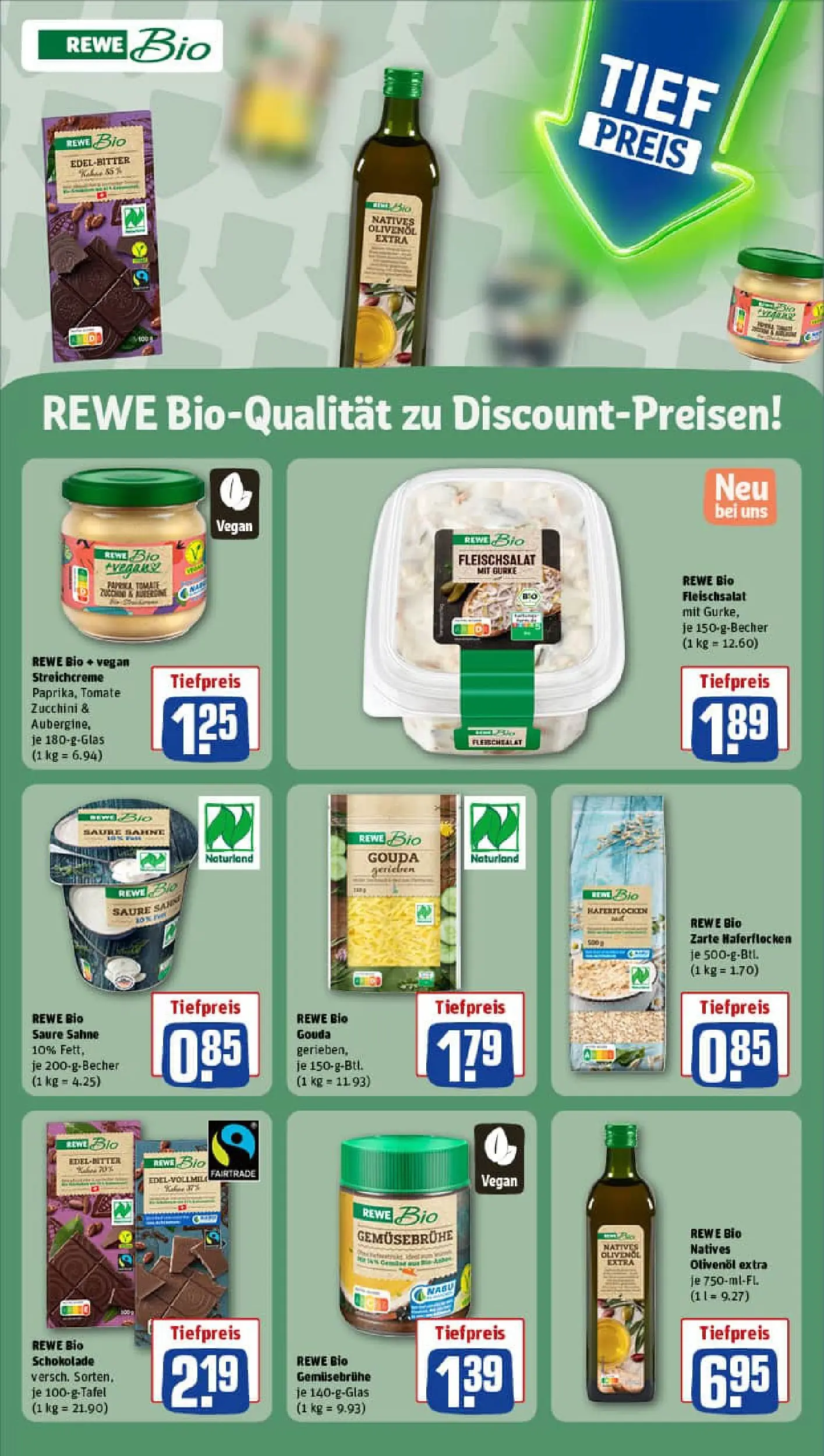 REWE Prospekt ab 13.10.2025 zum Blättern » Angebote | Seite: 13 | Produkte: Schokolade, Gouda, Olivenol, Sahne