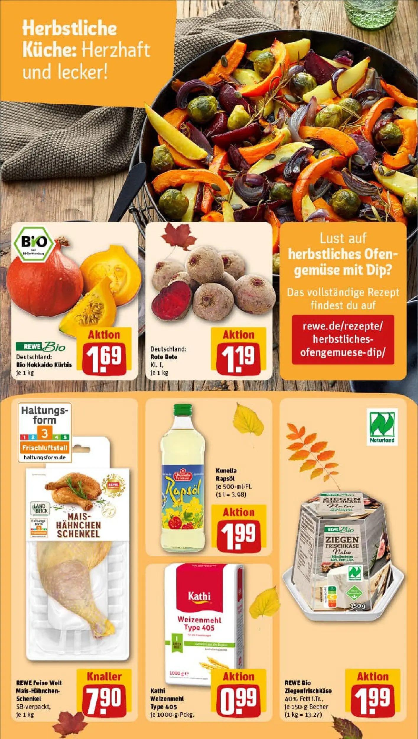 REWE Prospekt ab 13.10.2025 zum Blättern » Angebote | Seite: 15 | Produkte: Rapsöl, Küche, Weizenmehl, Frischkase