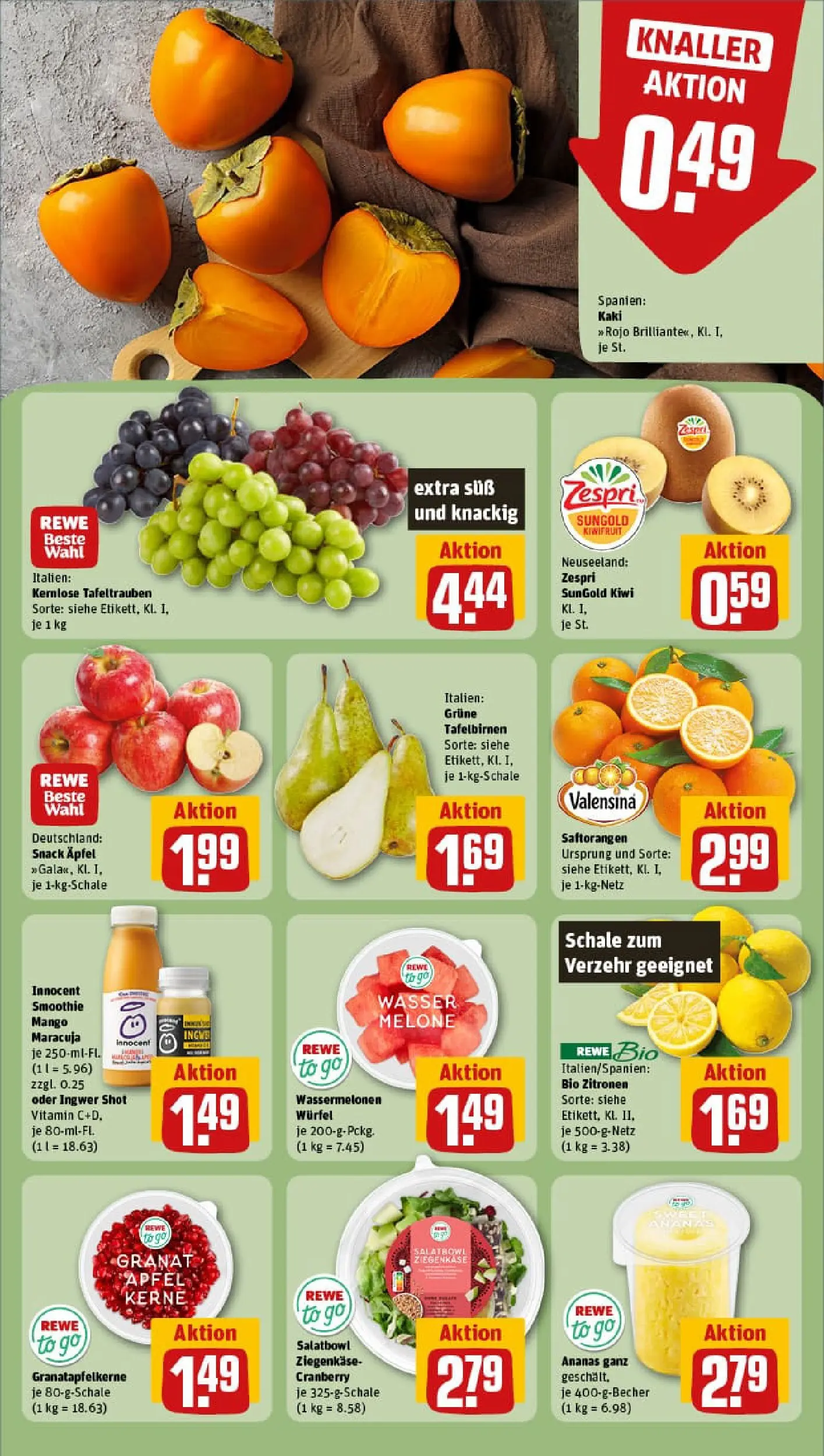REWE Prospekt ab 13.10.2025 zum Blättern » Angebote | Seite: 6 | Produkte: Äpfel, Valensina, Wasser, Melone