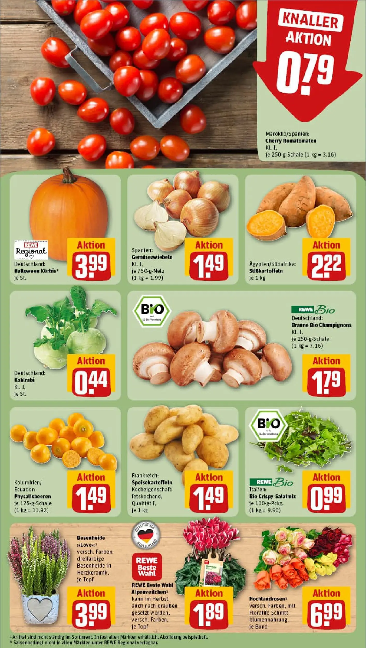 REWE Prospekt ab 13.10.2025 zum Blättern » Angebote | Seite: 7 | Produkte: Kohlrabi, Champignons
