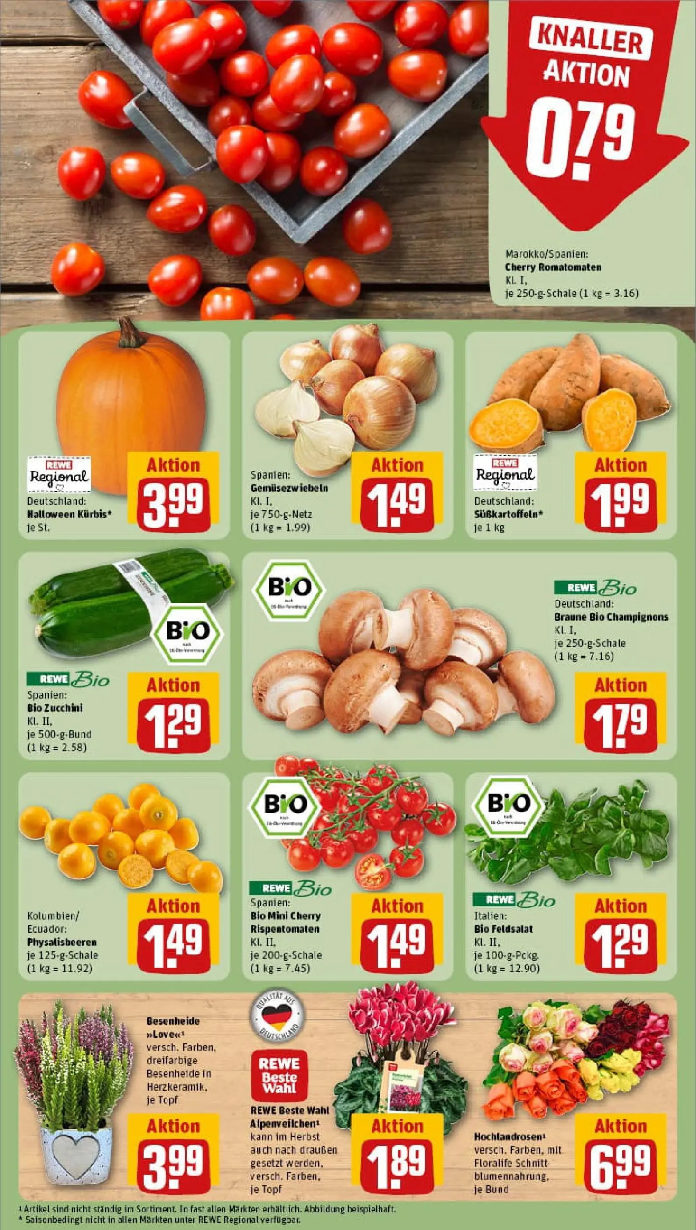 REWE Prospekt ab 13.10.2025 zum Blättern » Angebote | Seite: 7 | Produkte: Champignons, Zucchini