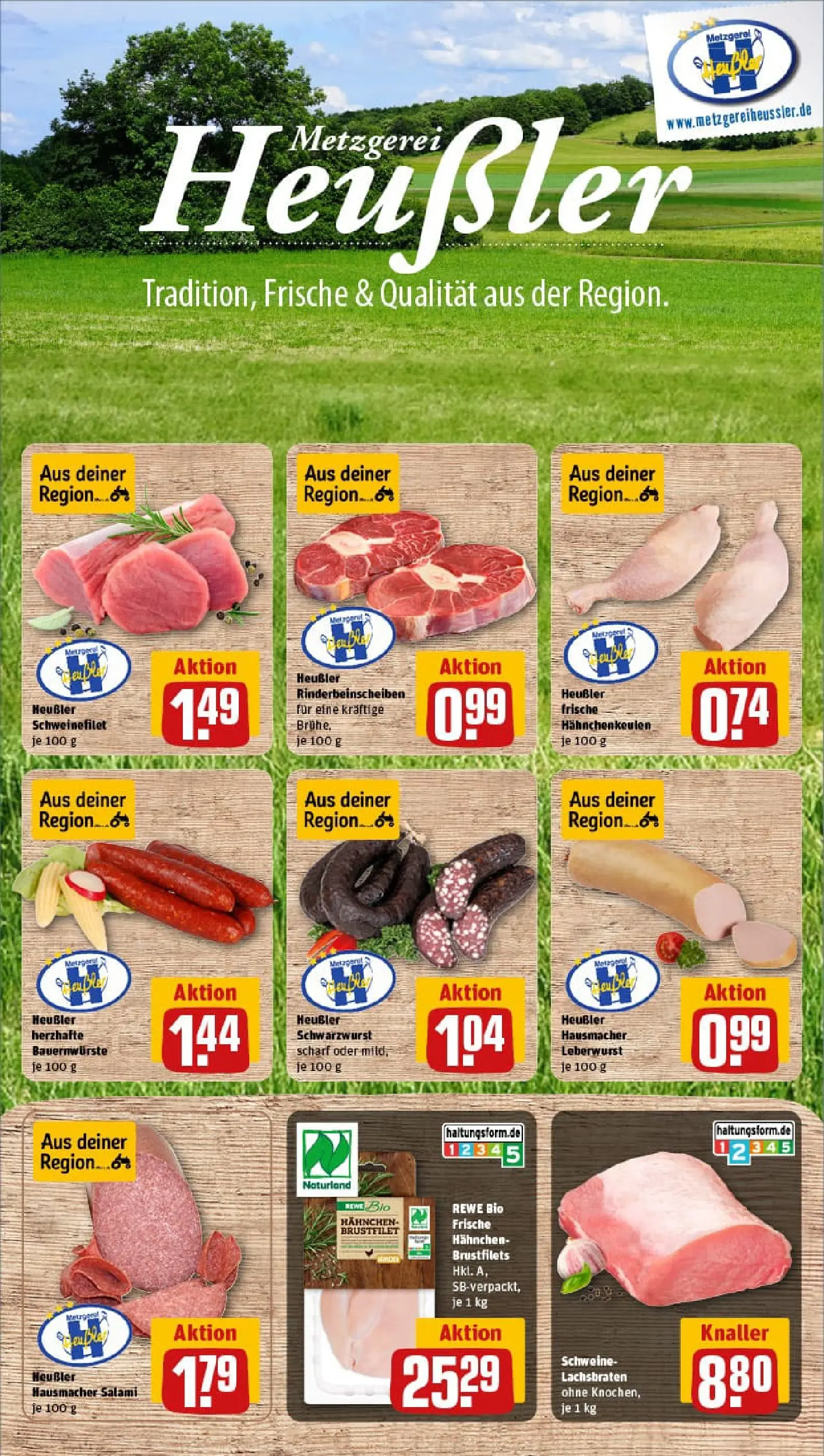 REWE Prospekt ab 13.10.2025 zum Blättern » Angebote | Seite: 8 | Produkte: Hahnchen, Pudding, Schweinefilet, Salami