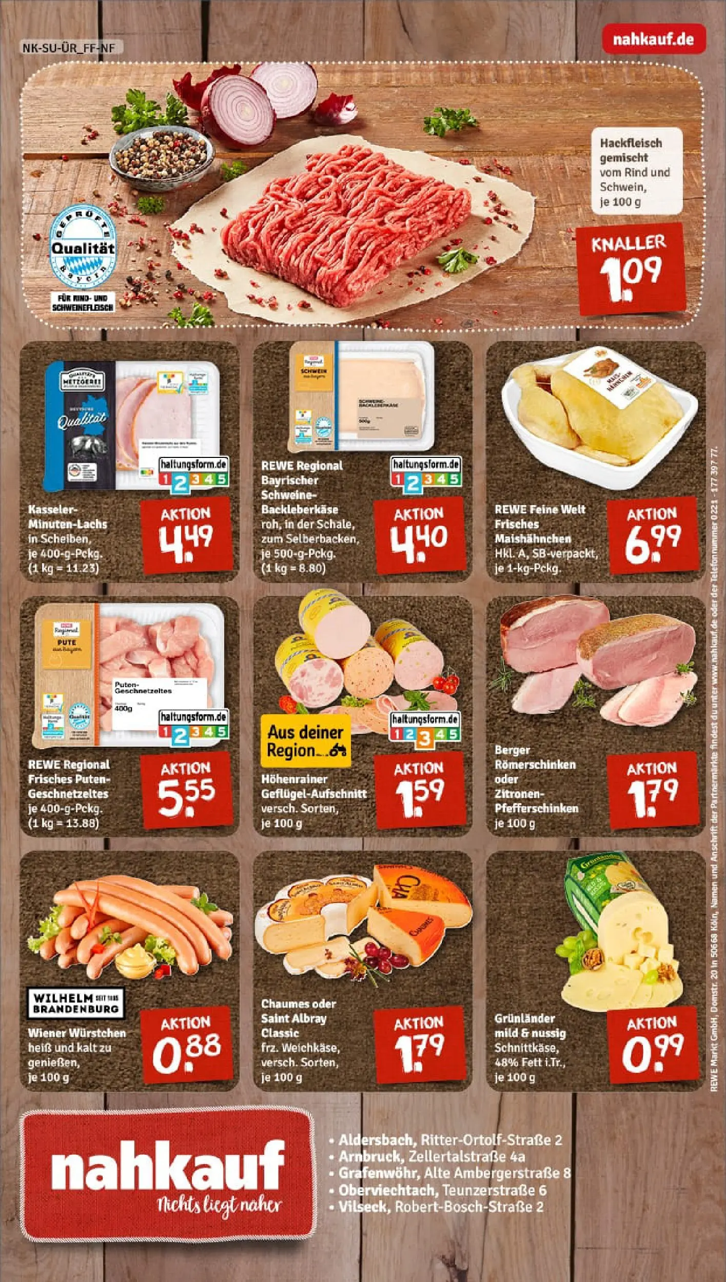 REWE Prospekt ab 13.10.2025 zum Blättern » Angebote | Seite: 8 | Produkte: Grunlander, Schweinefleisch, Zitronen, Hackfleisch