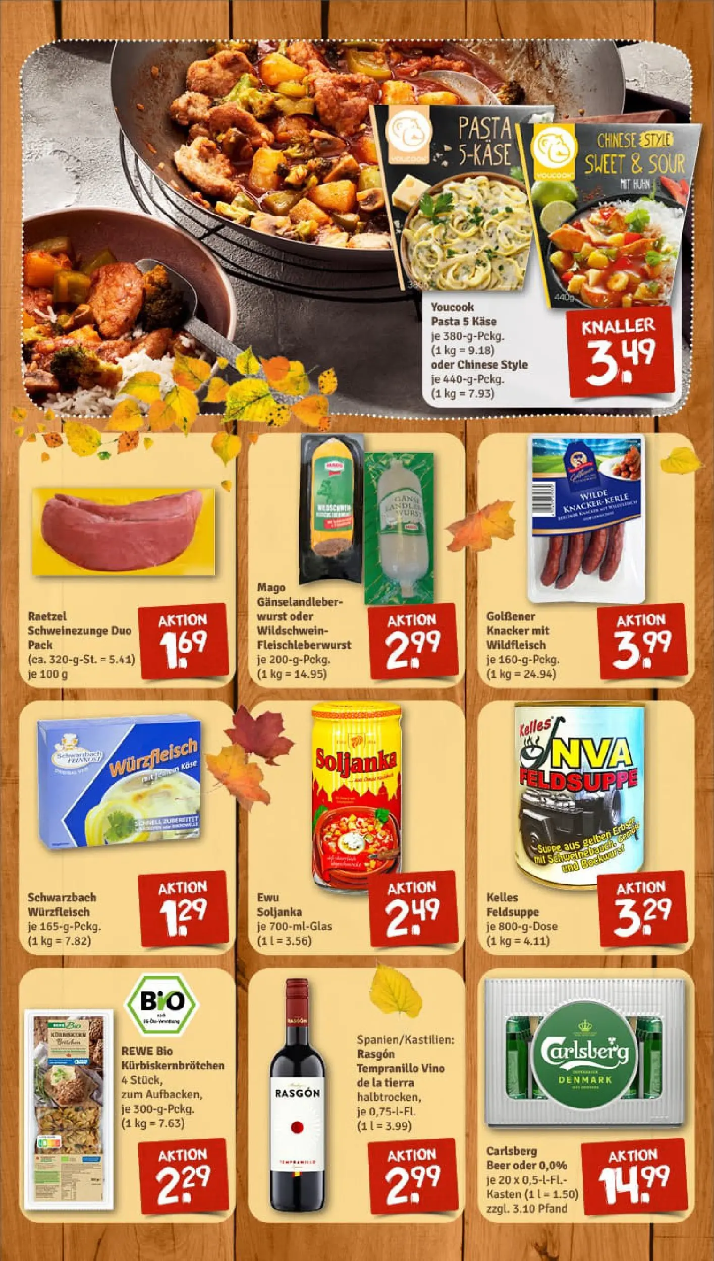 REWE Prospekt ab 13.10.2025 zum Blättern » Angebote | Seite: 10 | Produkte: Carlsberg, Käse, Pasta, Erbsen