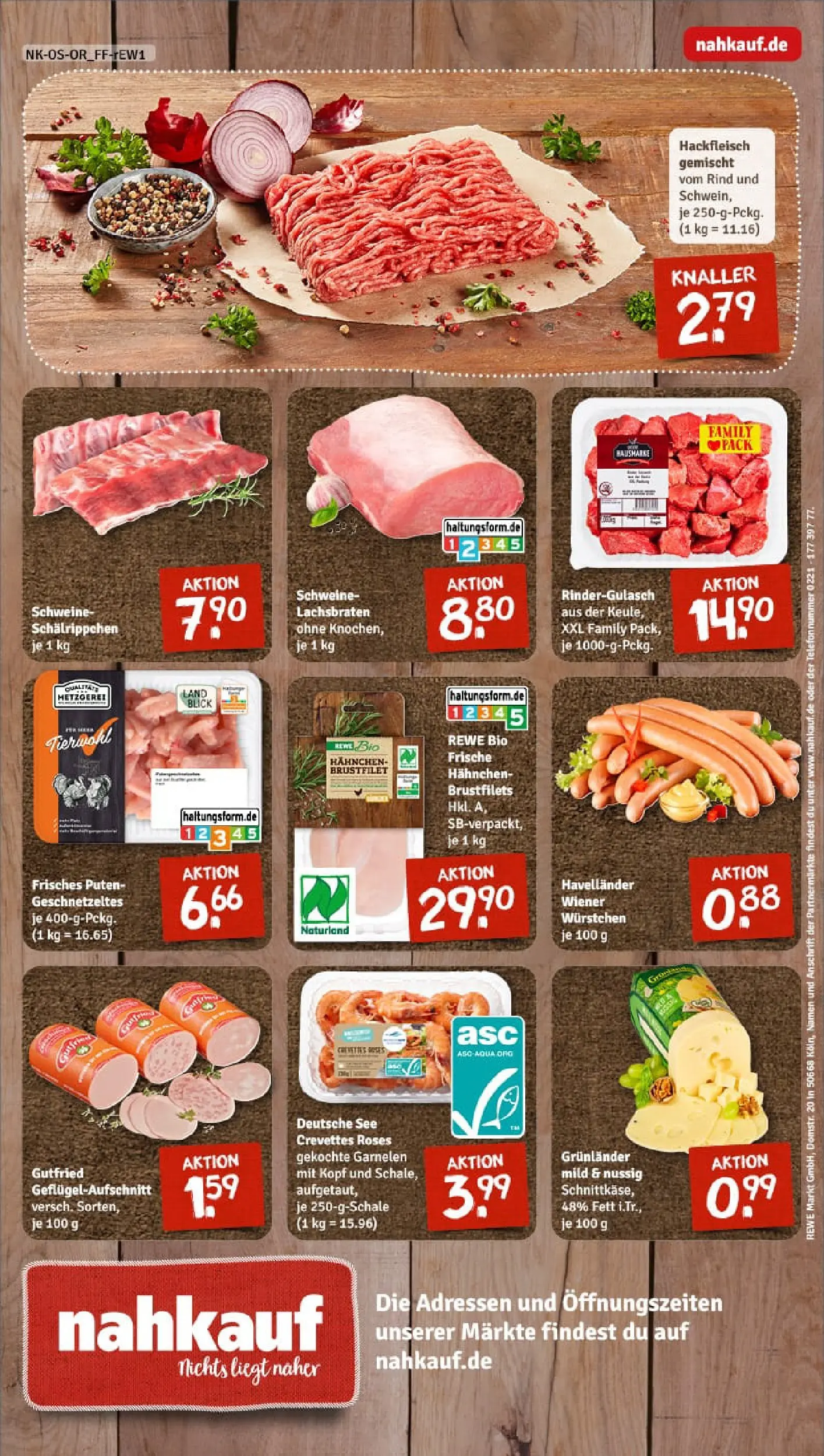 REWE Prospekt ab 13.10.2025 zum Blättern » Angebote | Seite: 12 | Produkte: Rindergulasch, Hahnchen, Grunlander, Hackfleisch