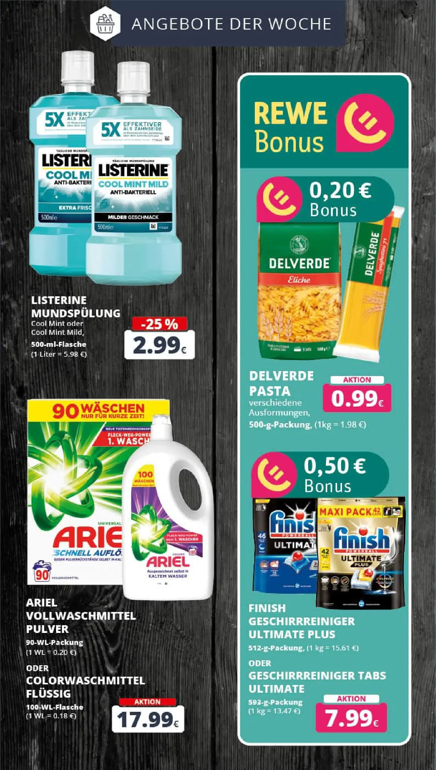 REWE Prospekt ab 13.10.2025 zum Blättern » Angebote | Seite: 9 | Produkte: Ariel, Finish, Pasta, Listerine