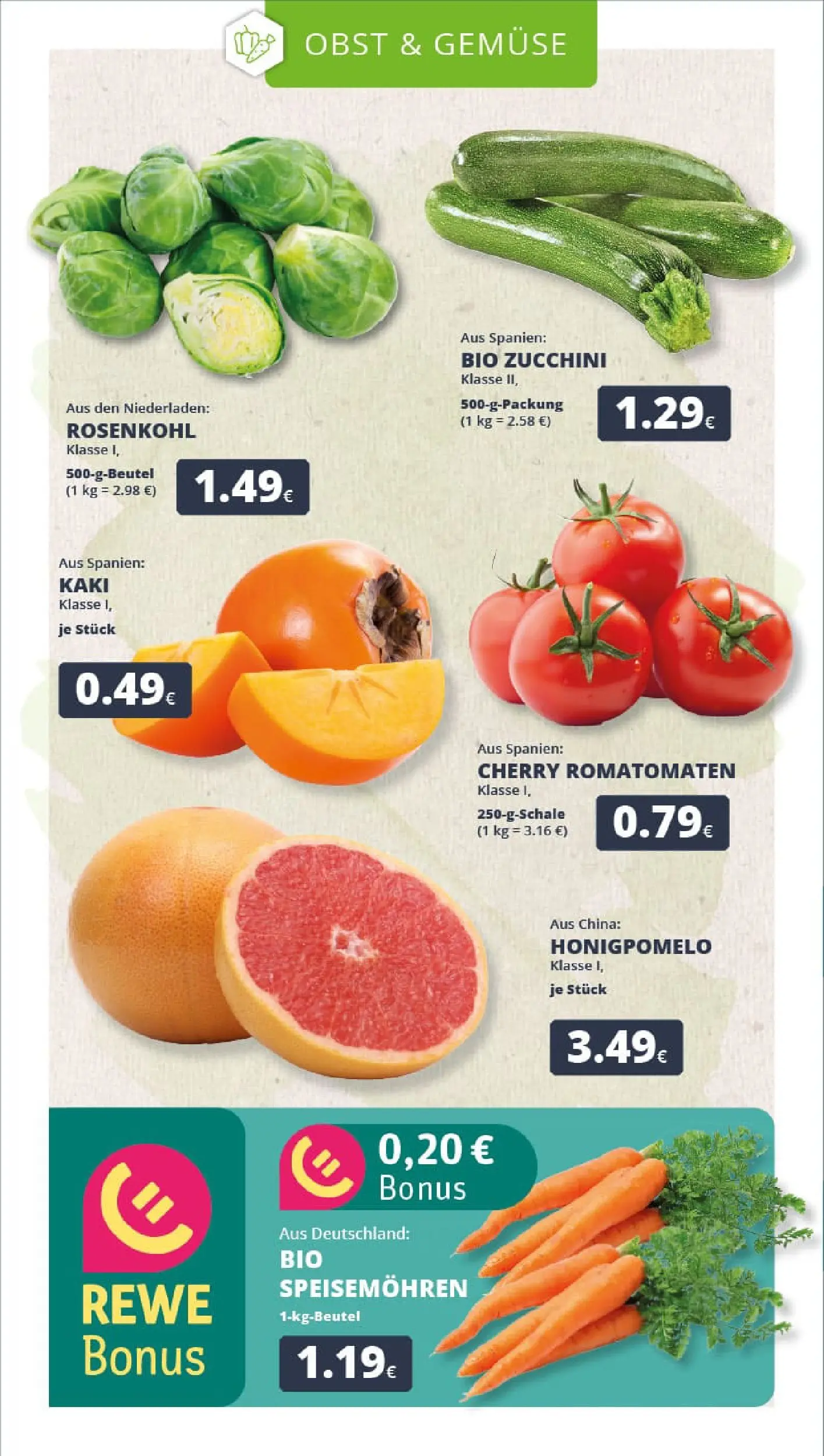 REWE Prospekt ab 13.10.2025 zum Blättern » Angebote | Seite: 11 | Produkte: Gemüse, Obst, Kaki, Zucchini