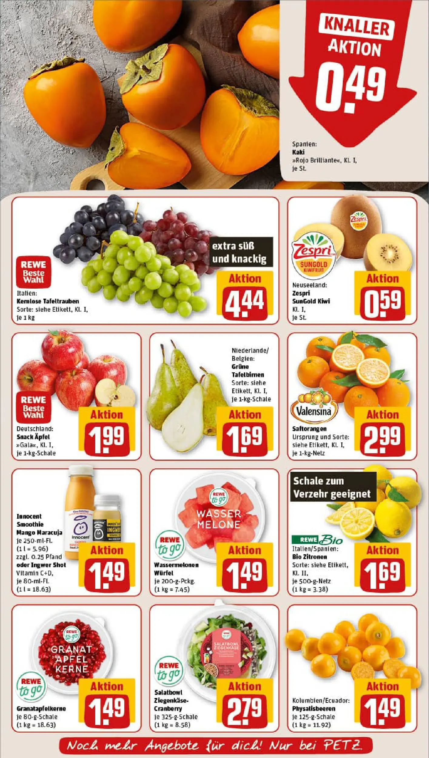 REWE Prospekt ab 13.10.2025 zum Blättern » Angebote | Seite: 6 | Produkte: Wasser, Kaki, Kiwi, Zitronen