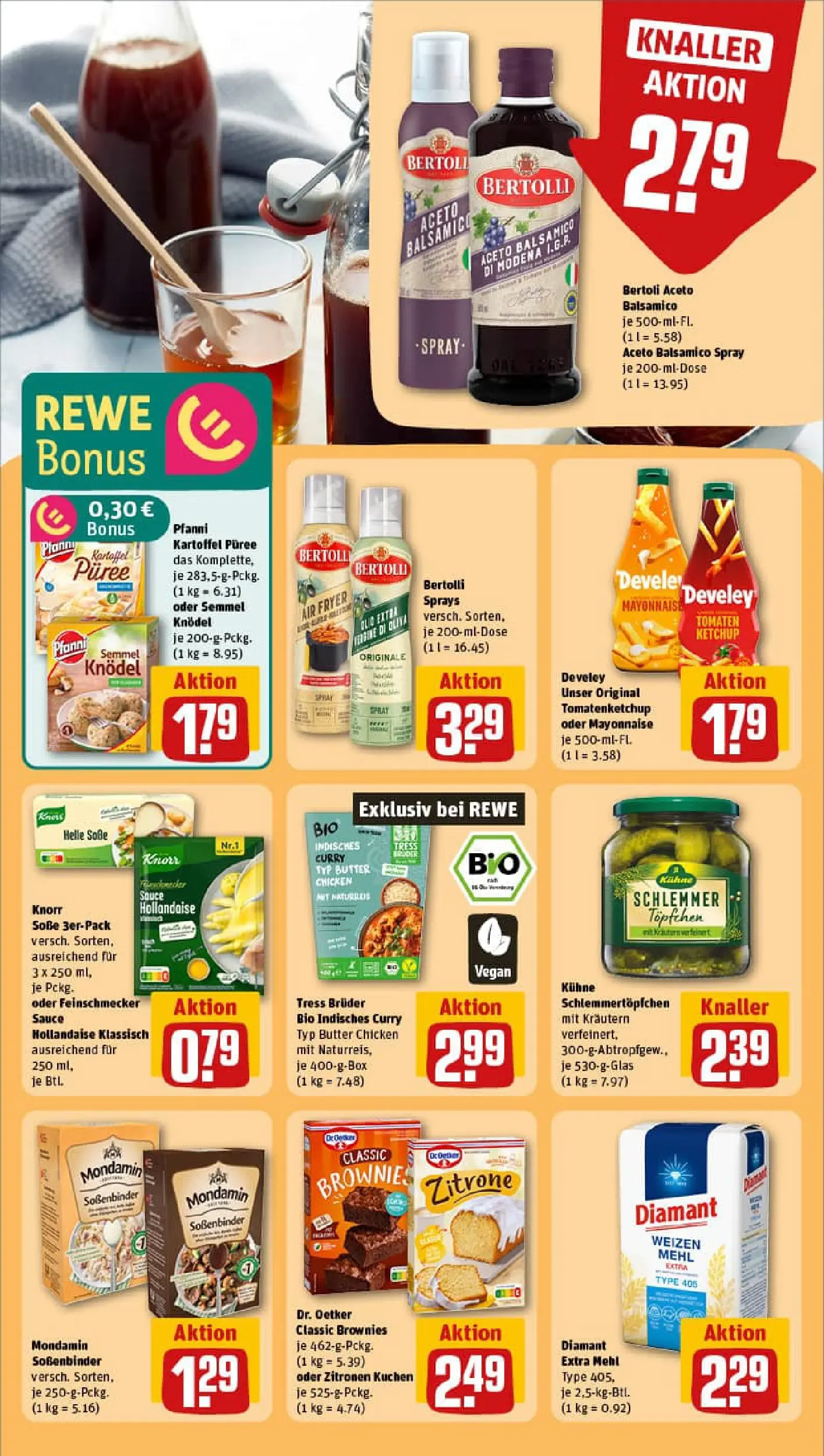 REWE Prospekt ab 13.10.2025 zum Blättern » Angebote | Seite: 18 | Produkte: Mehl, Balsamico, Mayonnaise, Zitrone