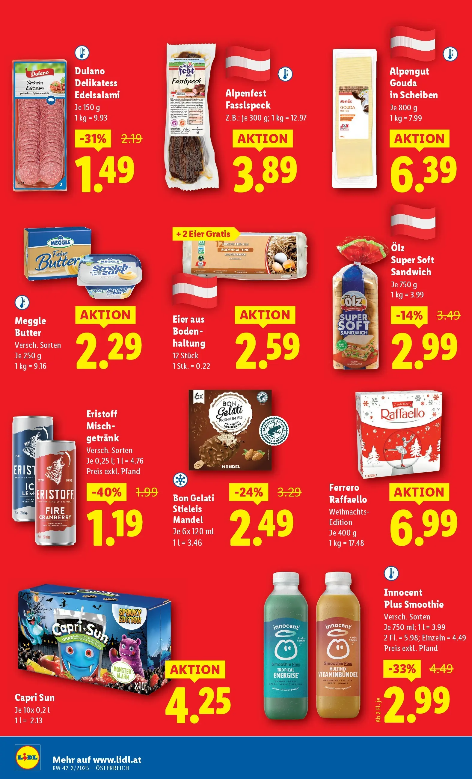 Lidl - Lidl: Flugblatt in deiner Nähe ab 15.10.2025 - Angebote ab donnerstag | Seite: 10 | Produkte: Eis, Butter, Eier, Äpfel