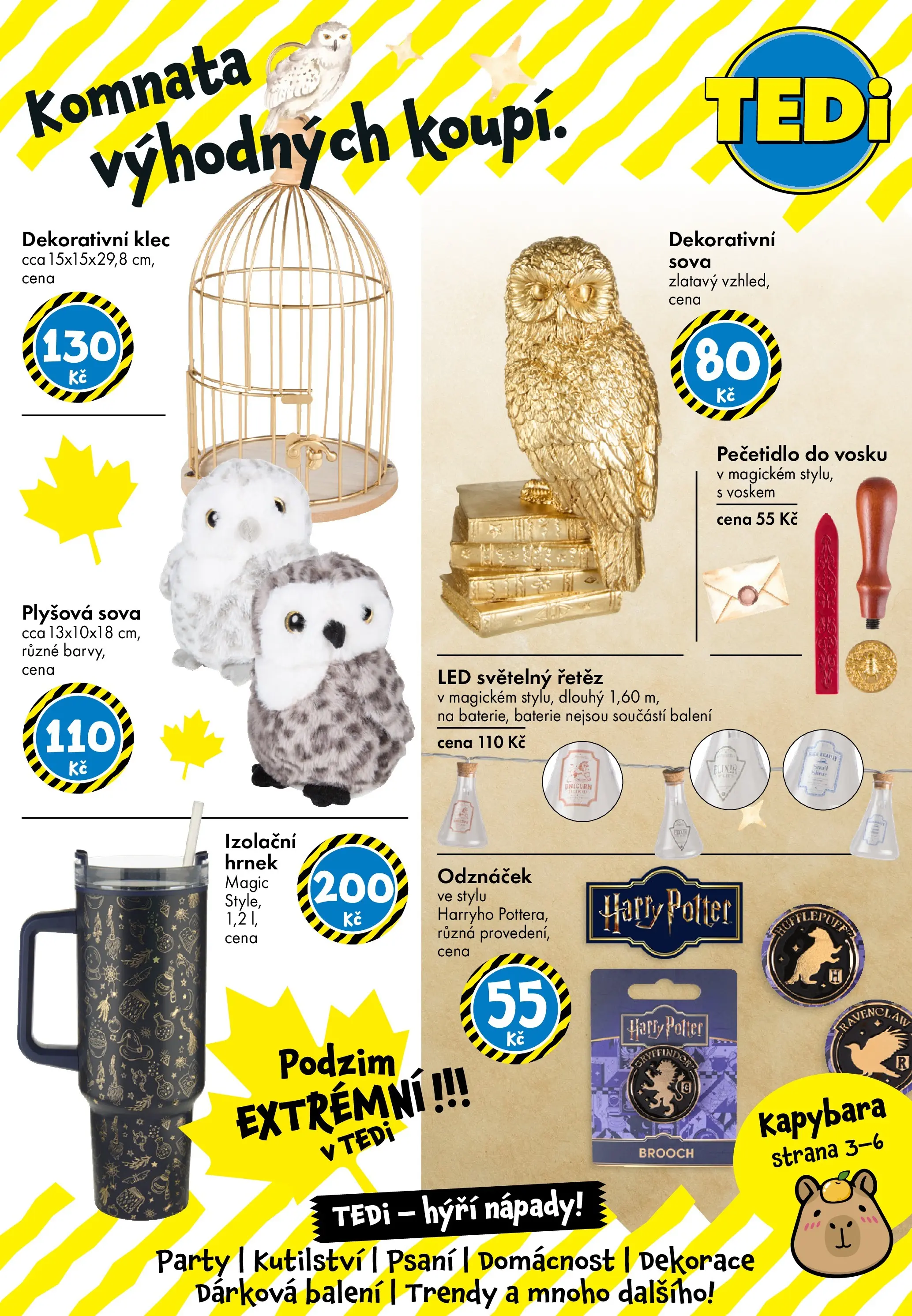 TEDi leták od 10.10.2025 - akční nabídka | Strana: 2 | Produkty: Sova, Harry Potter, Baterie, LED