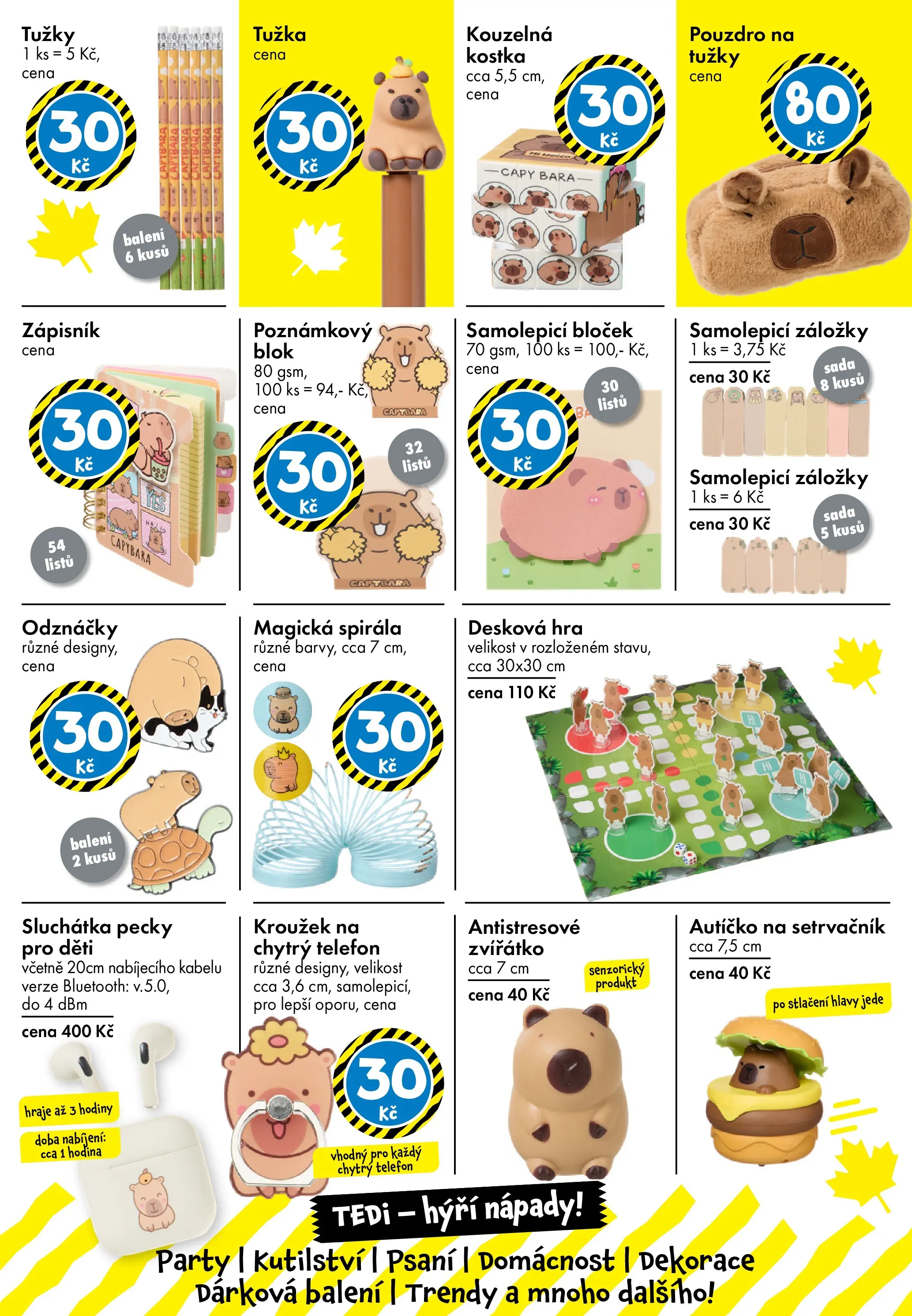 TEDi leták od 10.10.2025 - akční nabídka | Strana: 5 | Produkty: Hodiny, Zápisník, Telefon, Hra