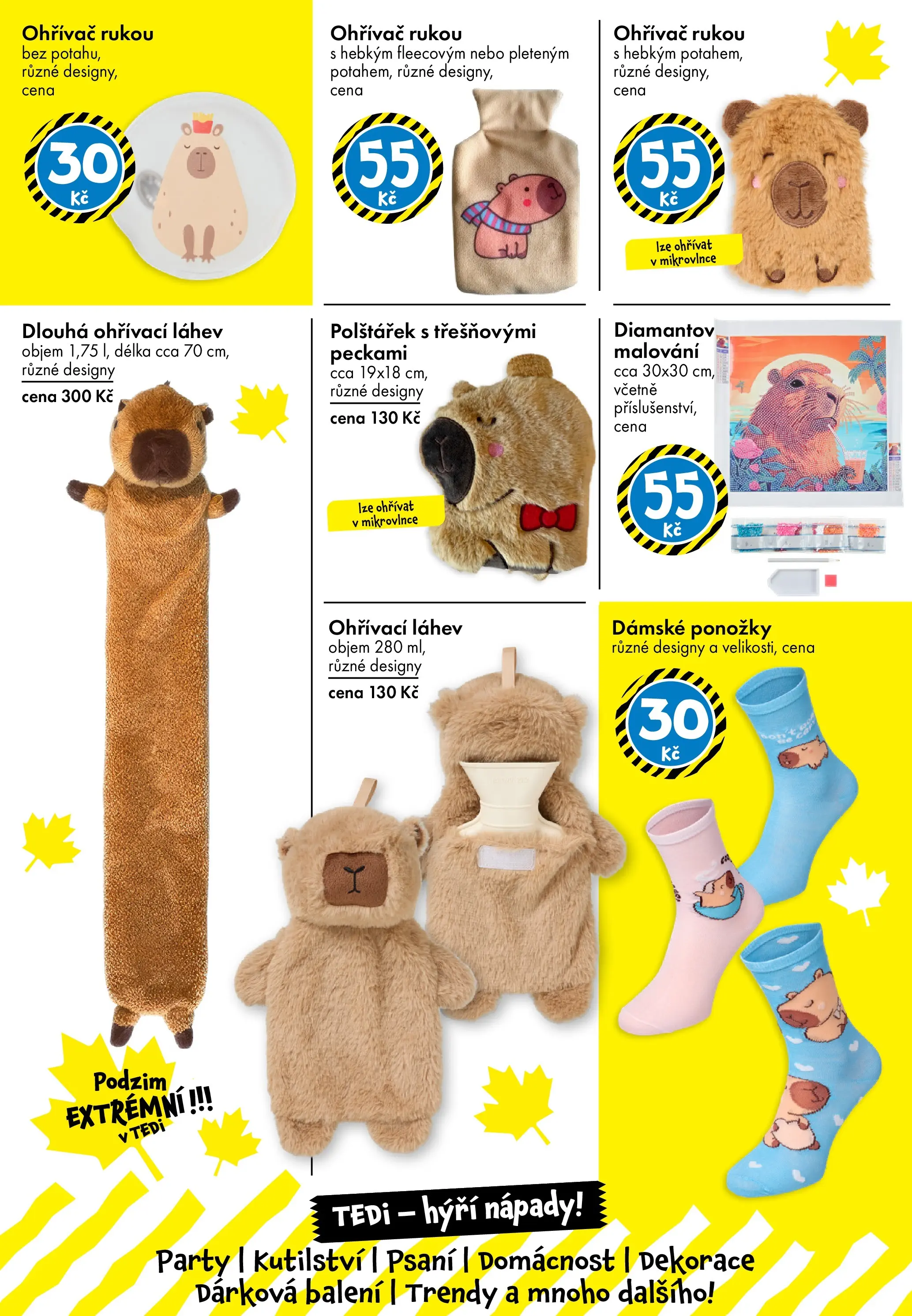 TEDi leták od 10.10.2025 - akční nabídka | Strana: 6 | Produkty: Ponožky, Ohřívač rukou, Láhev, Dekorace