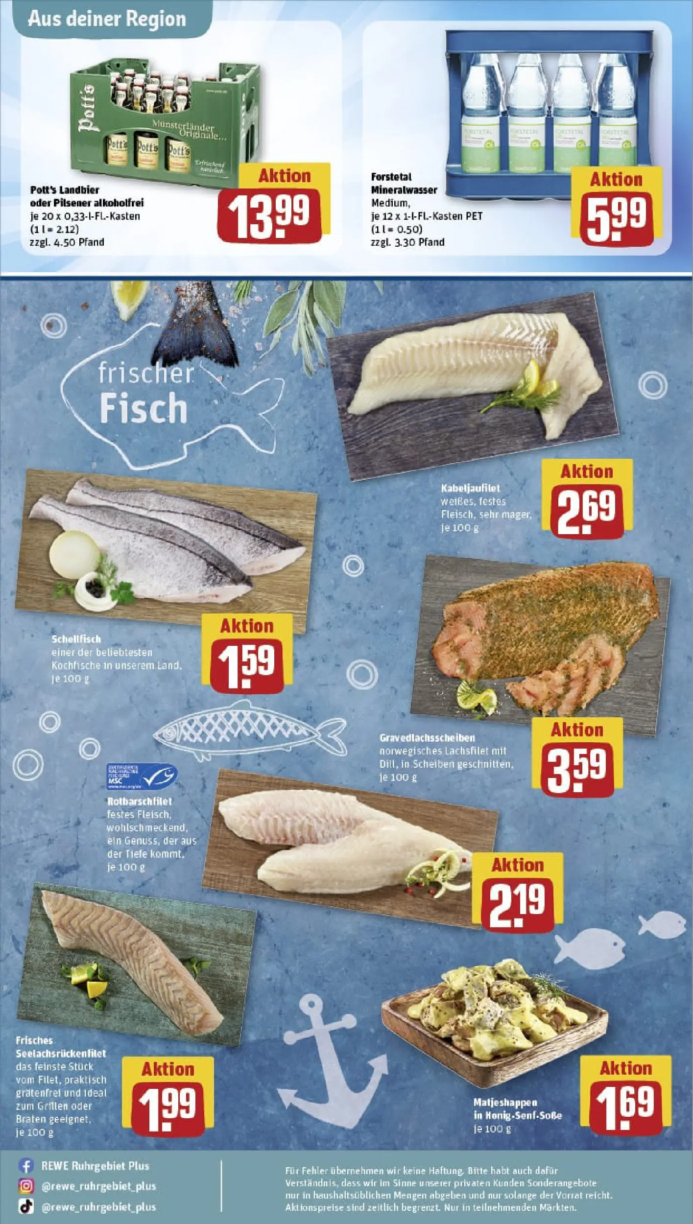 REWE Prospekt ab 13.10.2025 zum Blättern » Angebote | Seite: 27 | Produkte: Mineralwasser, Fisch