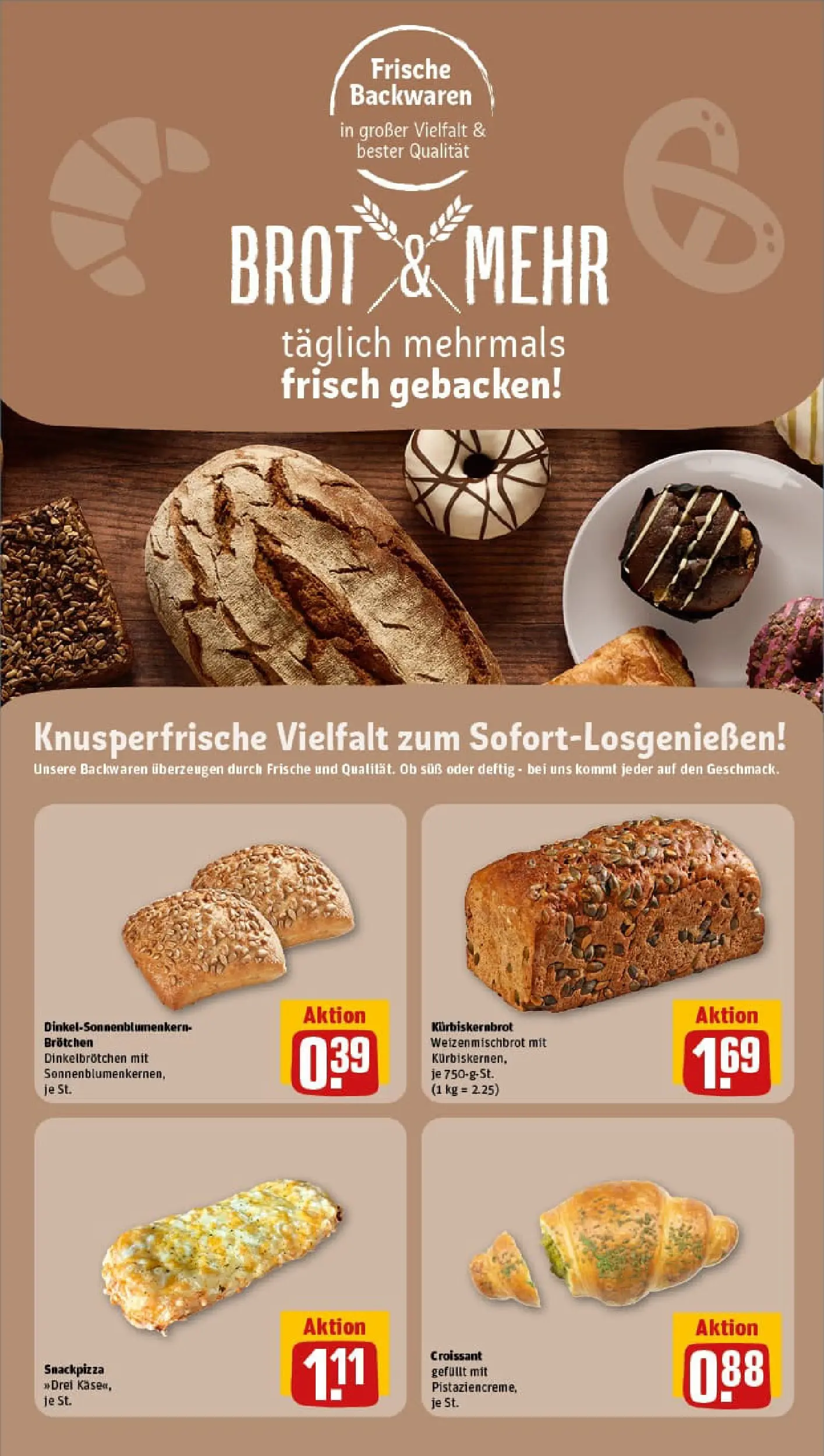 REWE Prospekt ab 13.10.2025 zum Blättern » Angebote | Seite: 25 | Produkte: Croissant, Brot, Pizza