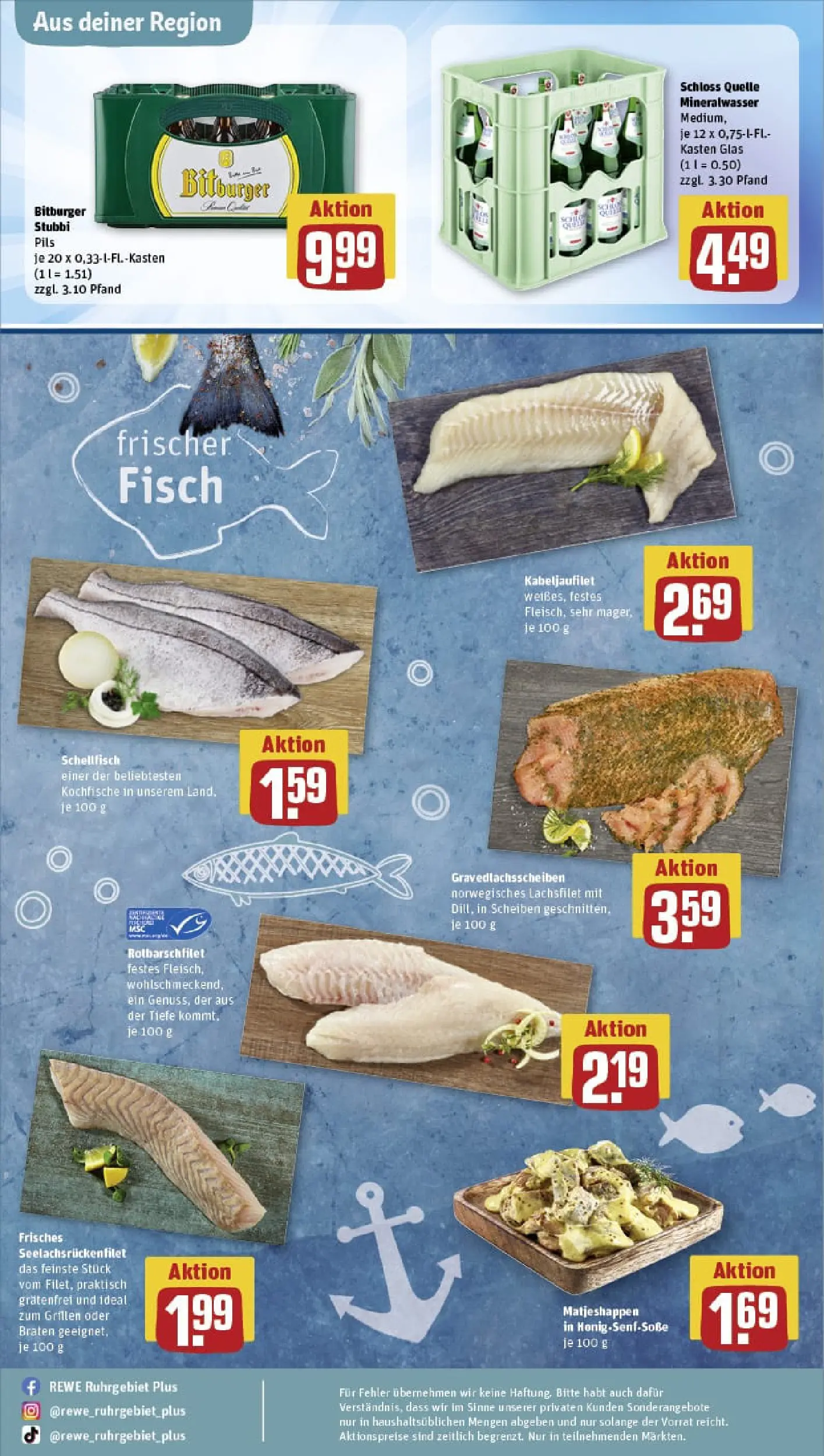 REWE Prospekt ab 13.10.2025 zum Blättern » Angebote | Seite: 28 | Produkte: Bitburger, Pils, Mineralwasser, Fisch