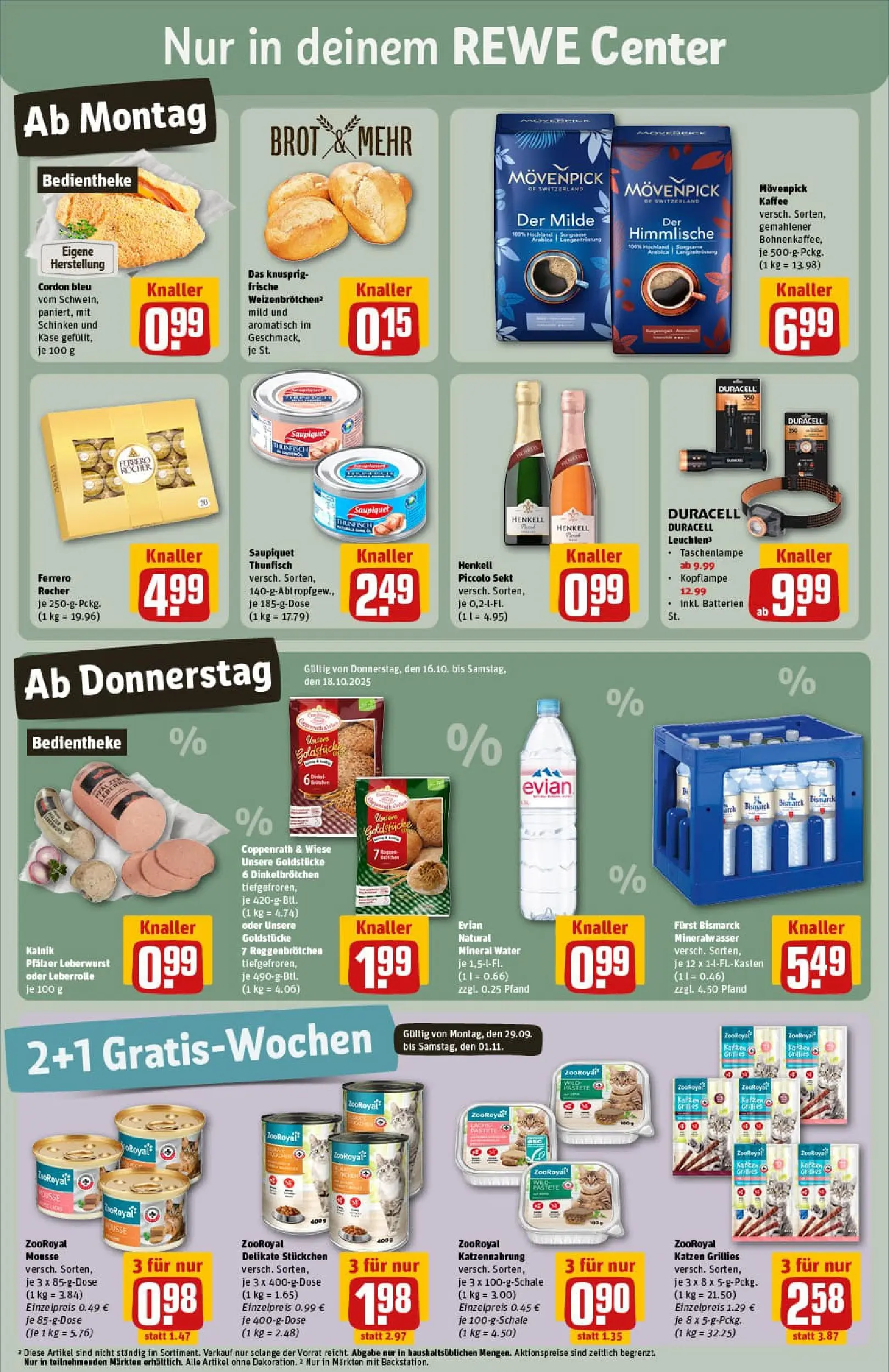 REWE Prospekt ab 13.10.2025 zum Blättern » Angebote | Seite: 3 | Produkte: Ferrero rocher, Batterien, Käse, Brot