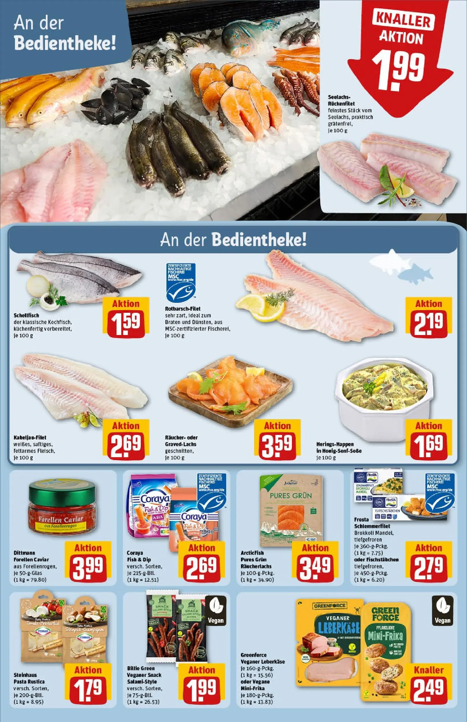 REWE Prospekt ab 13.10.2025 zum Blättern » Angebote | Seite: 12 | Produkte: Frosta, Räucherlachs, Brokkoli, Leberkase