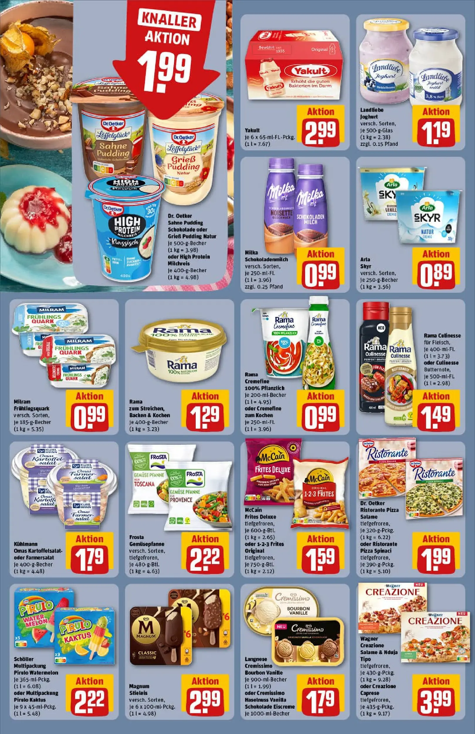 REWE Prospekt ab 13.10.2025 zum Blättern » Angebote | Seite: 14 | Produkte: Langnese, Langnese cremissimo, Frosta, Gemüse