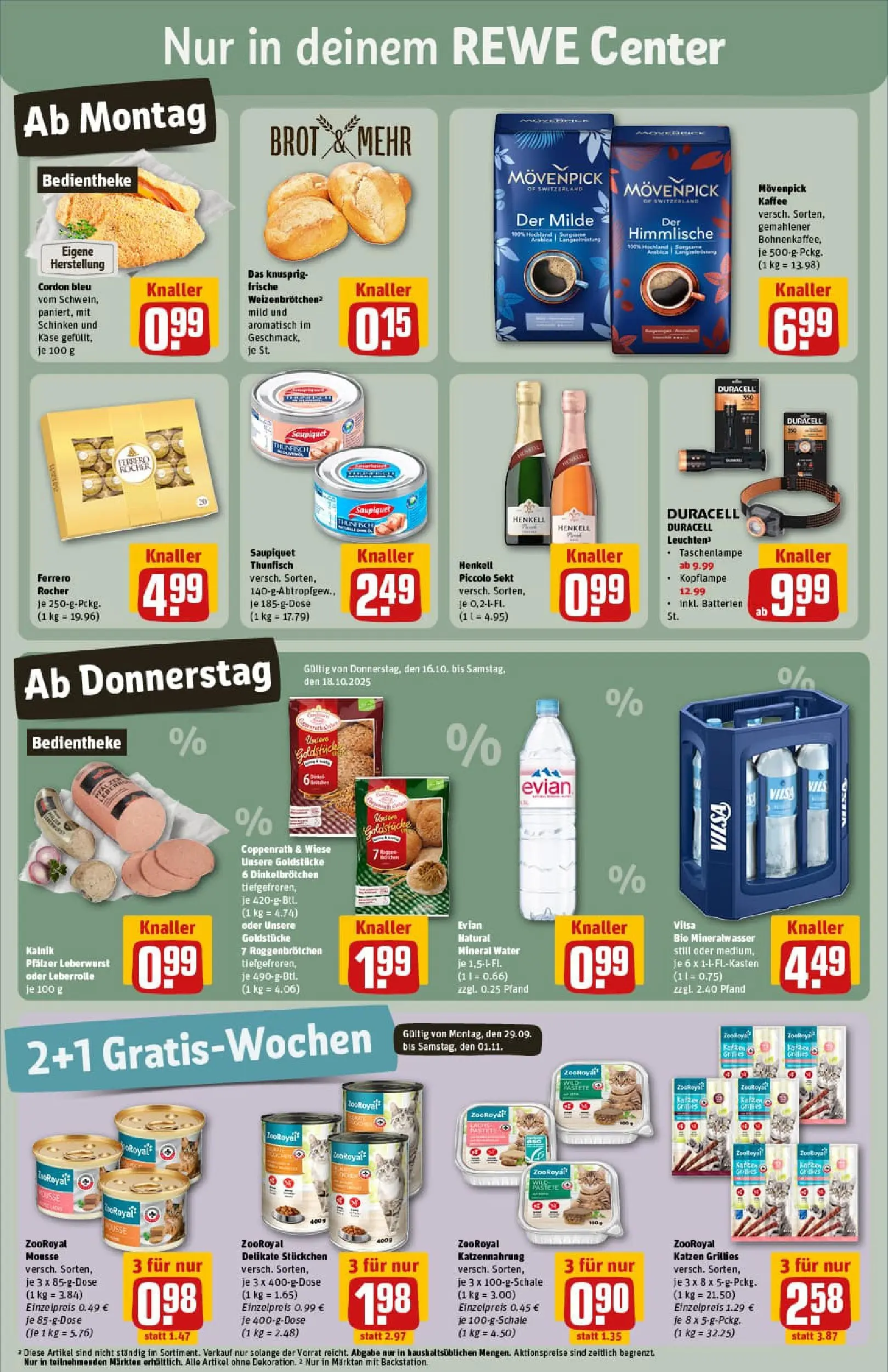 REWE Prospekt ab 13.10.2025 zum Blättern » Angebote | Seite: 3 | Produkte: Batterien, Käse, Sekt, Movenpick kaffee