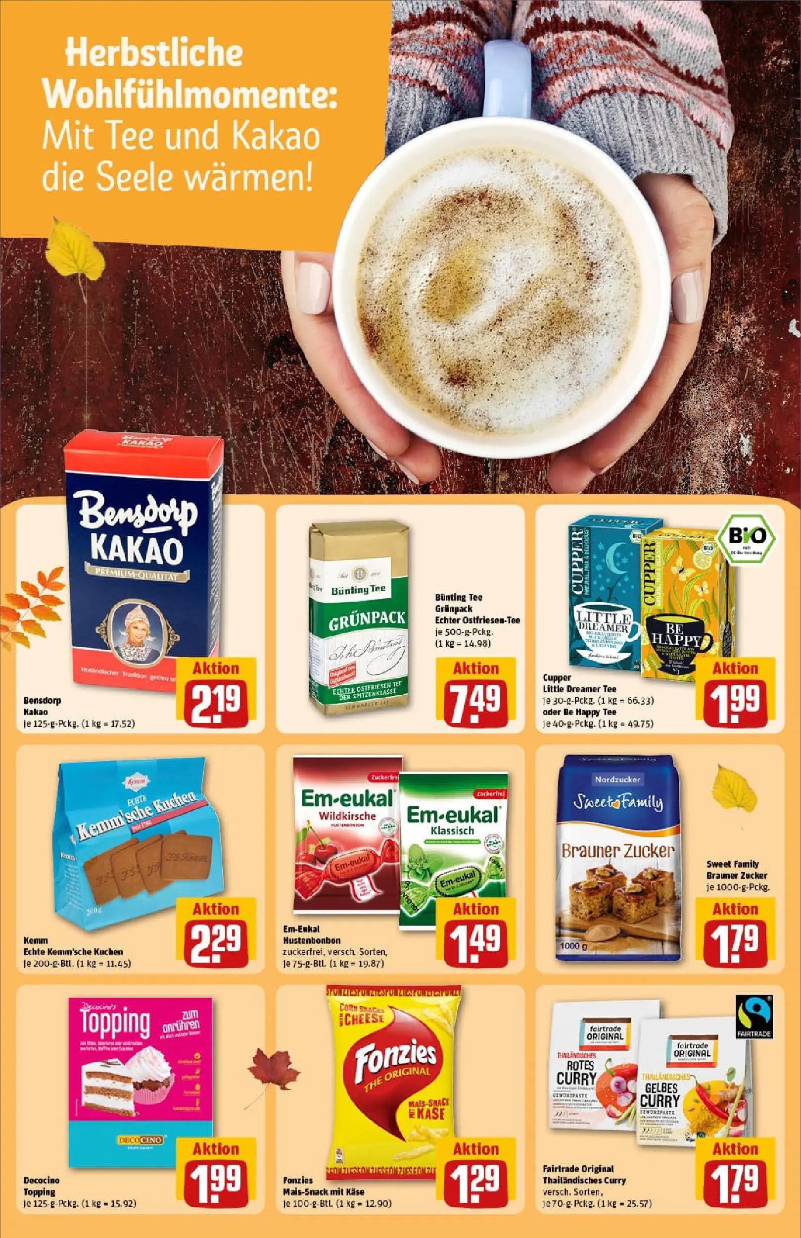 REWE Prospekt ab 13.10.2025 zum Blättern » Angebote | Seite: 16 | Produkte: Käse, Zucker, Tee, Kuchen