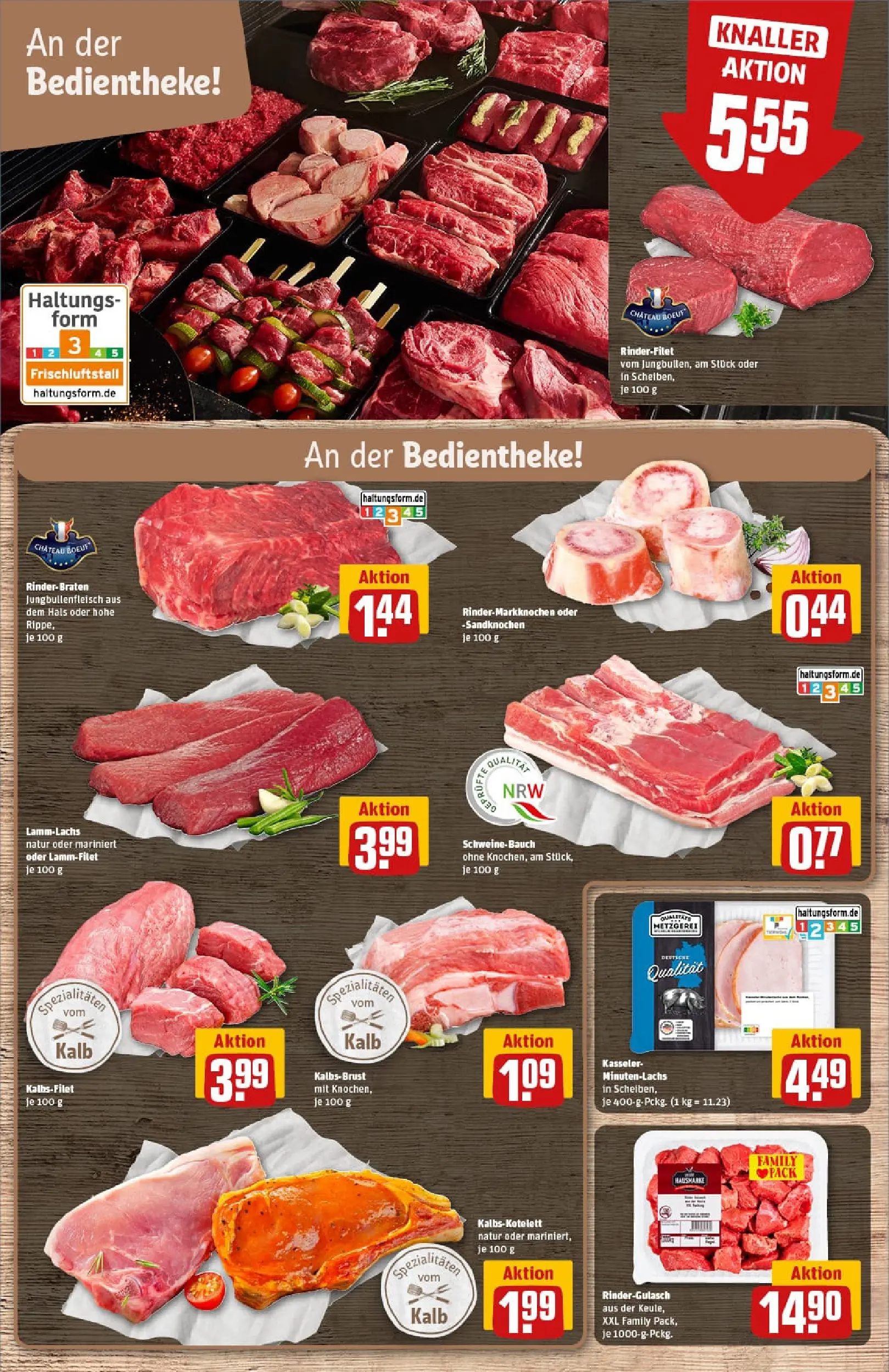 REWE Prospekt ab 13.10.2025 zum Blättern » Angebote | Seite: 9 | Produkte: Rinderbraten, Rindergulasch, Rinderfilet, Schweinebauch