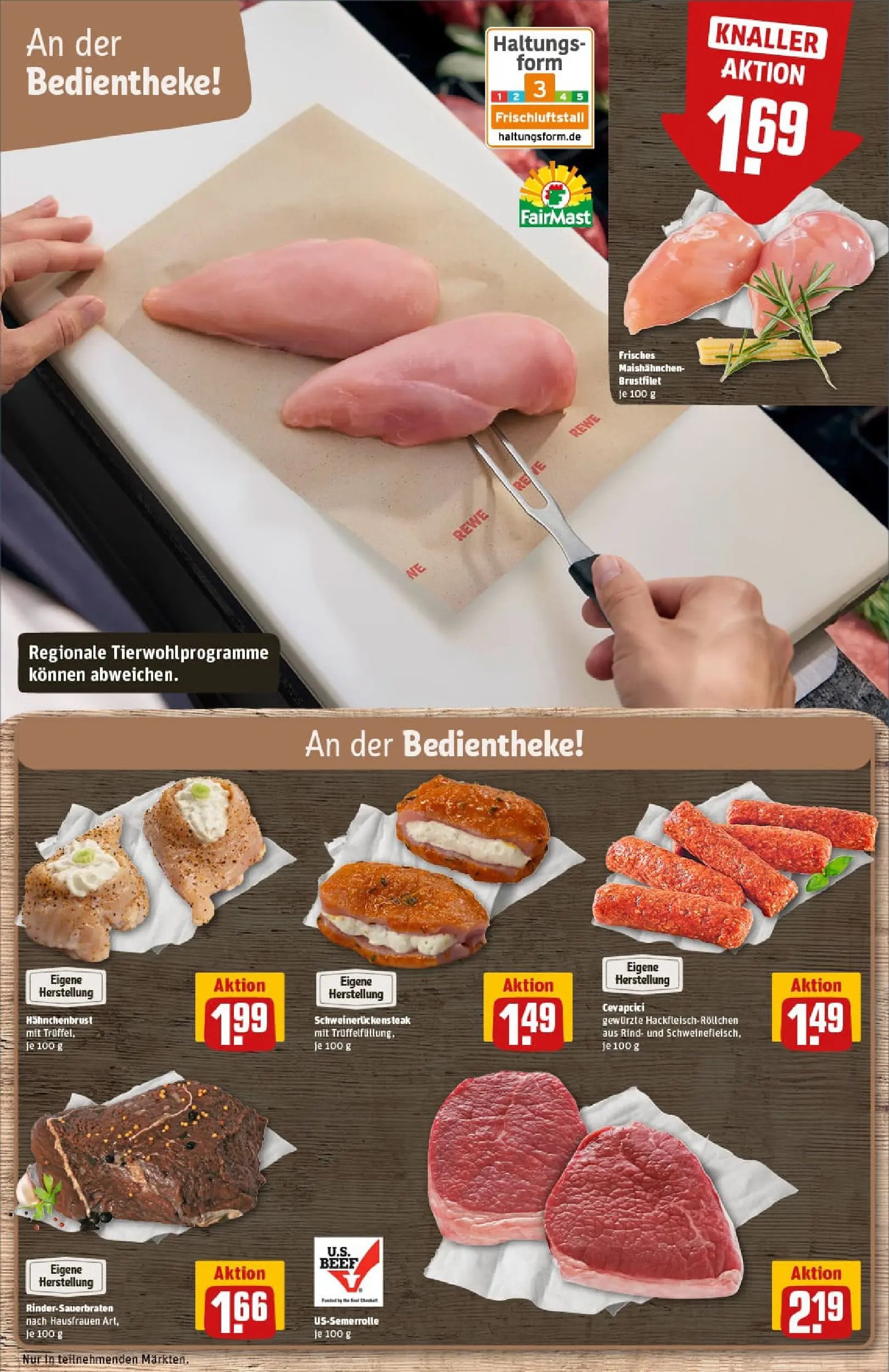 REWE Prospekt ab 13.10.2025 zum Blättern » Angebote | Seite: 10 | Produkte: Cevapcici, Schweinefleisch, Steak, Hackfleisch