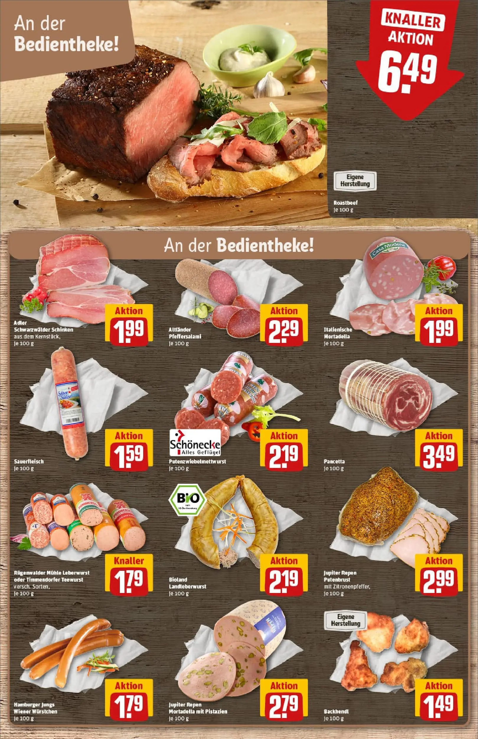 REWE Prospekt ab 13.10.2025 zum Blättern » Angebote | Seite: 10 | Produkte: Mühle, Pistazien, Roastbeef, Schinken