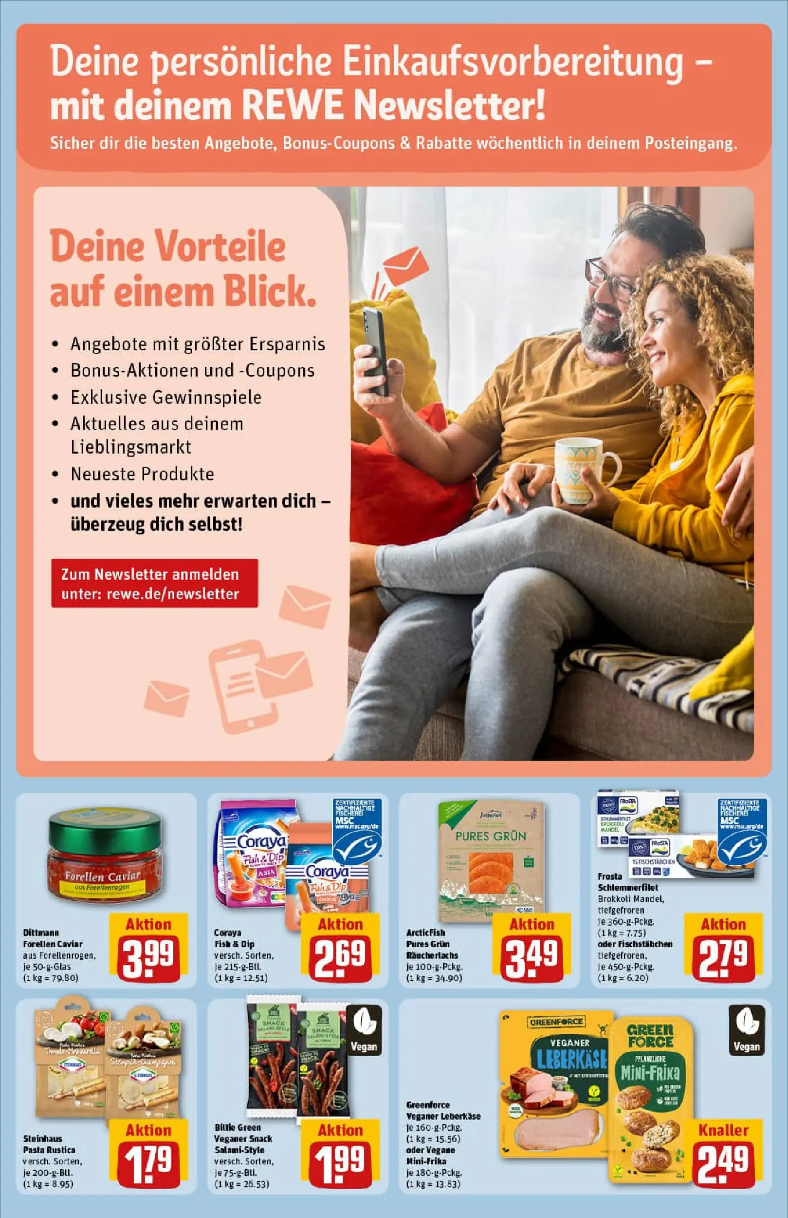 REWE Prospekt ab 13.10.2025 zum Blättern » Angebote | Seite: 16 | Produkte: Frosta, Räucherlachs, Brokkoli, Leberkase