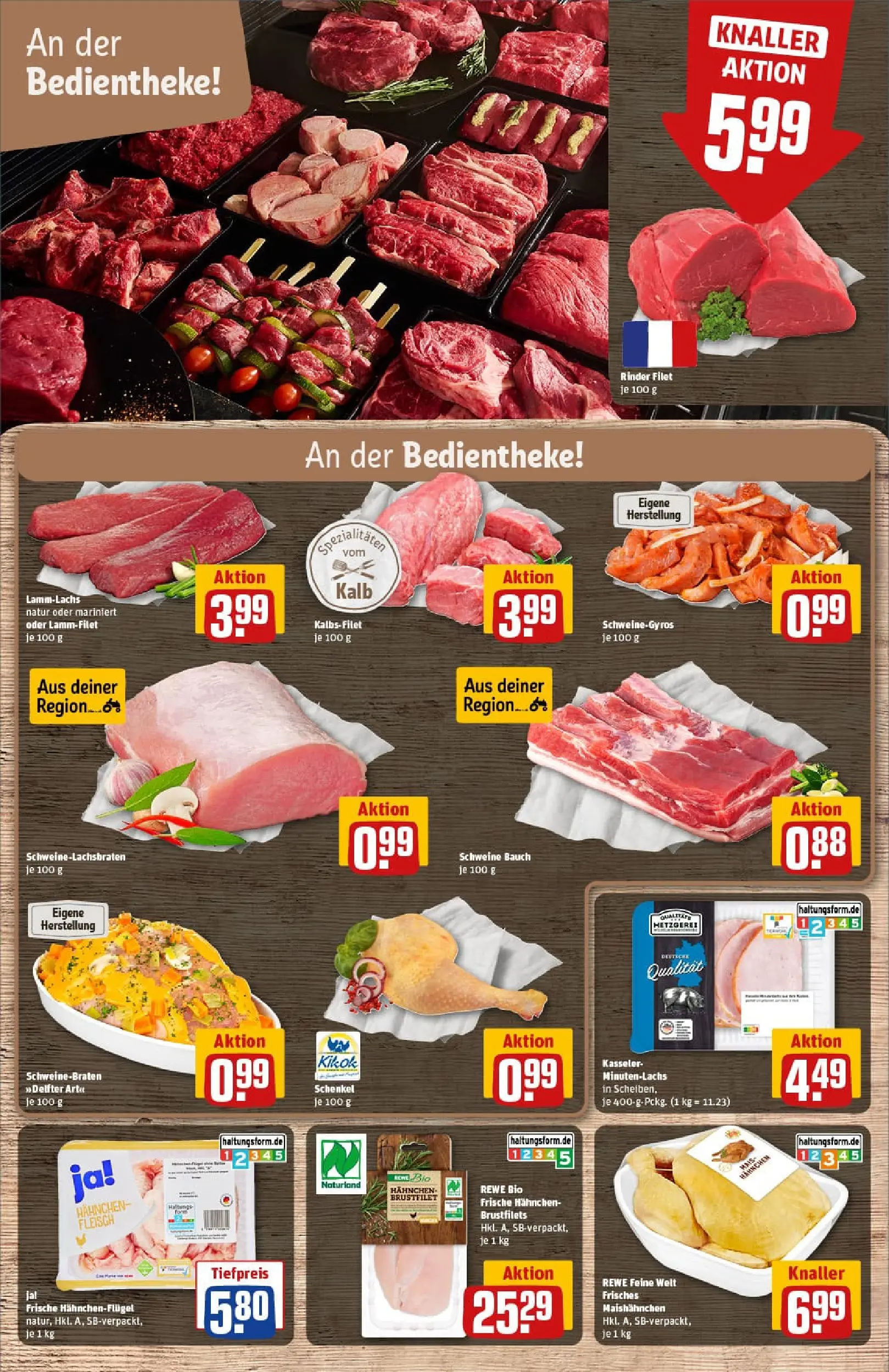 REWE Prospekt ab 13.10.2025 zum Blättern » Angebote | Seite: 8 | Produkte: Hahnchen, Gyros, Fleisch