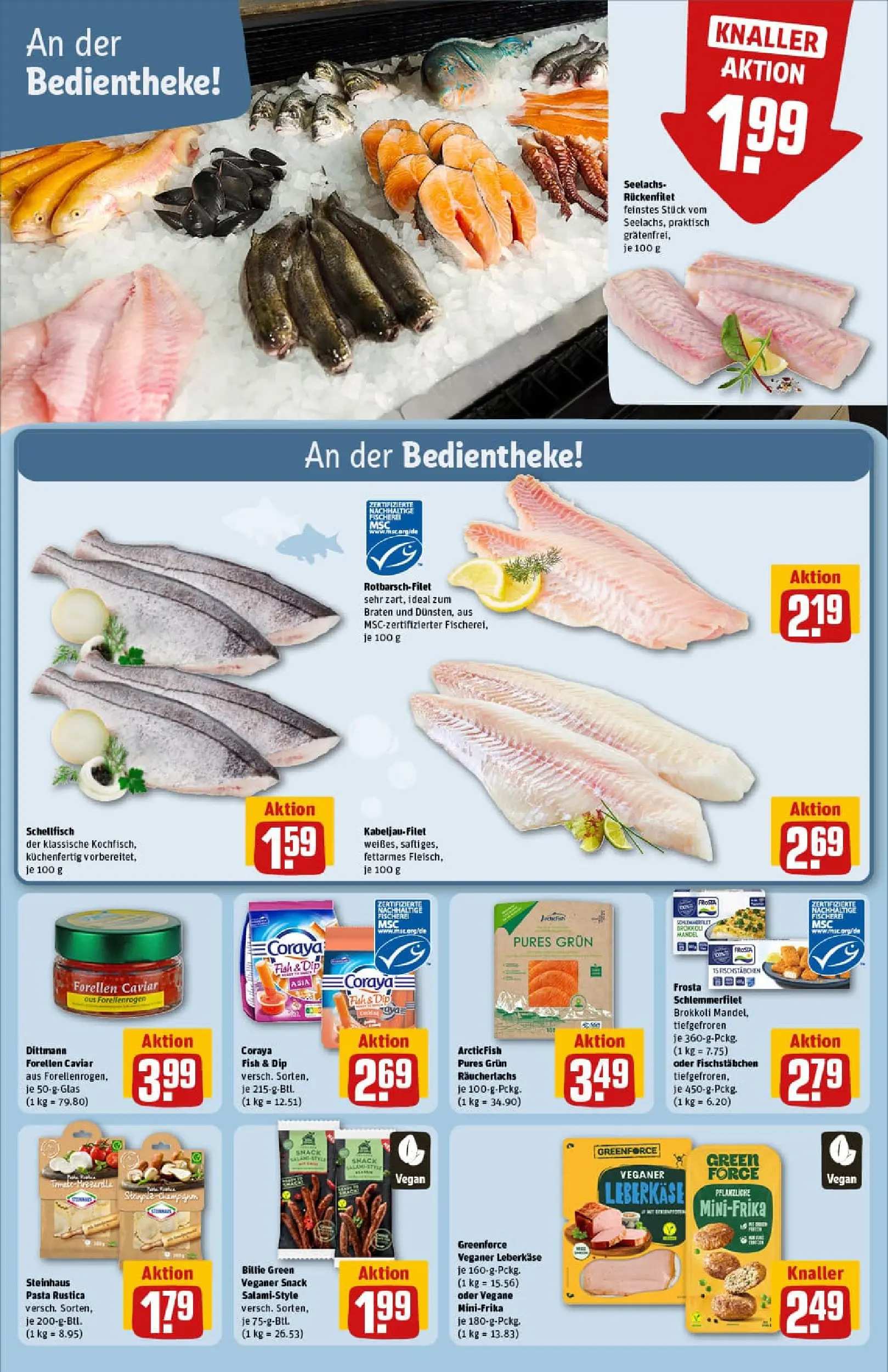 REWE Prospekt ab 13.10.2025 zum Blättern » Angebote | Seite: 14 | Produkte: Frosta, Räucherlachs, Brokkoli, Pasta