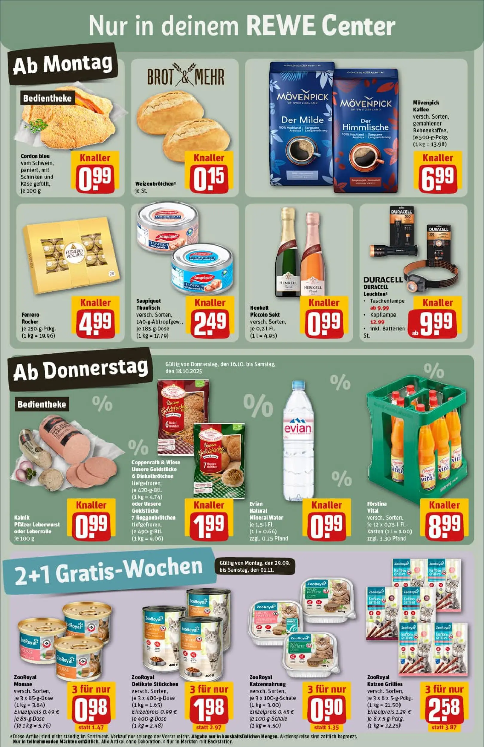 REWE Prospekt ab 13.10.2025 zum Blättern » Angebote | Seite: 3 | Produkte: Käse, Thunfisch, Movenpick kaffee, Schinken