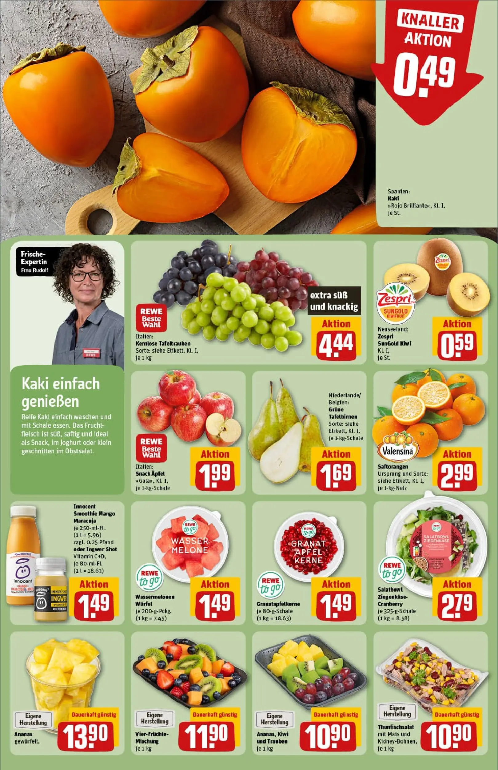 REWE Prospekt ab 13.10.2025 zum Blättern » Angebote | Seite: 6 | Produkte: Ananas, Melone, Kiwi, Fleisch