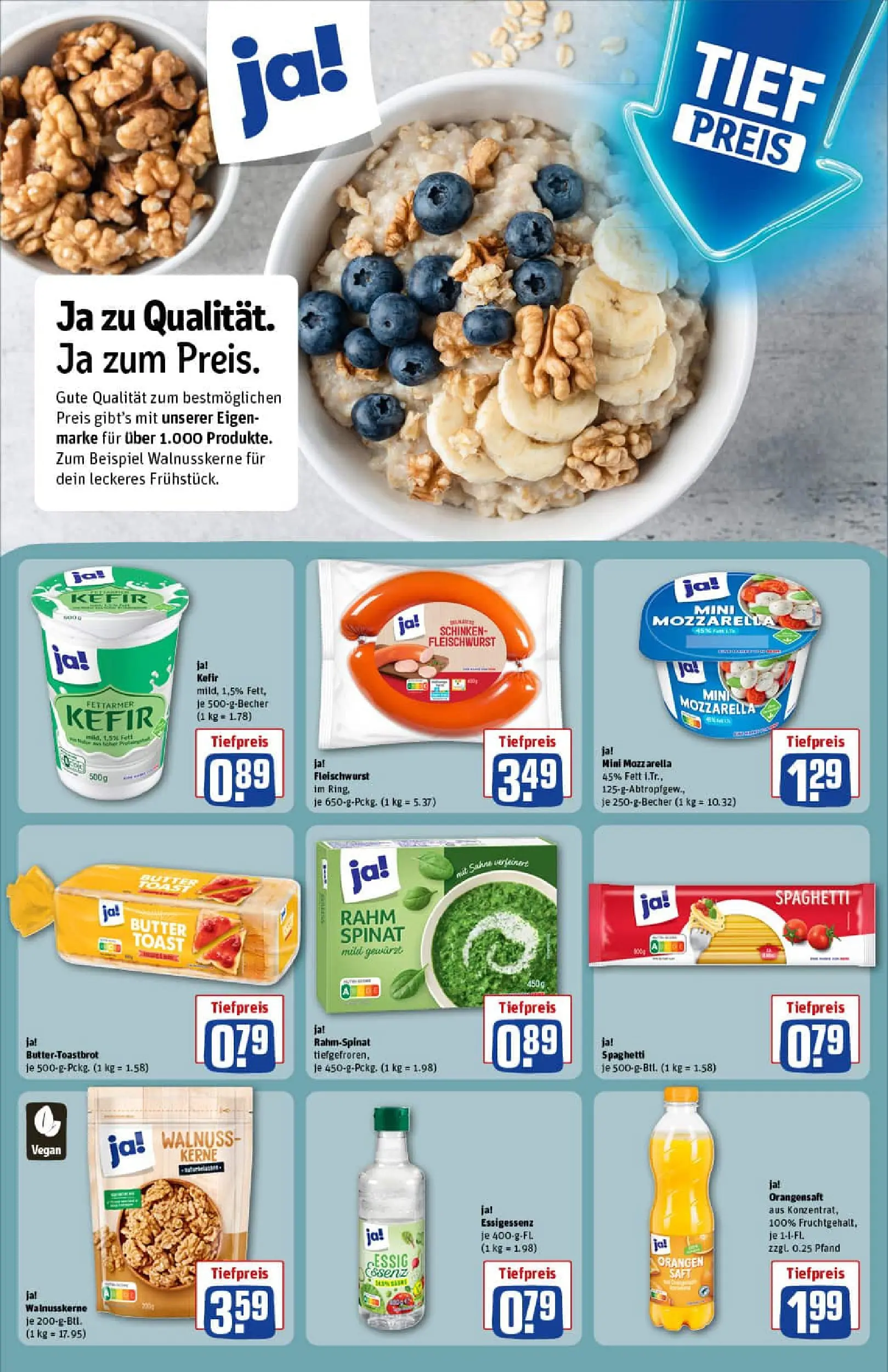 REWE Prospekt ab 13.10.2025 zum Blättern » Angebote | Seite: 14 | Produkte: Butter, Toast, Orangensaft, Saft
