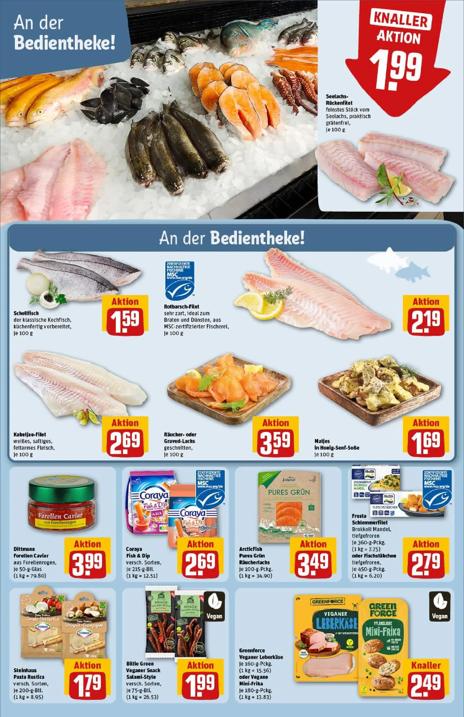 REWE Prospekt ab 13.10.2025 zum Blättern » Angebote | Seite: 12 | Produkte: Frosta, Räucherlachs, Pasta, Leberkase