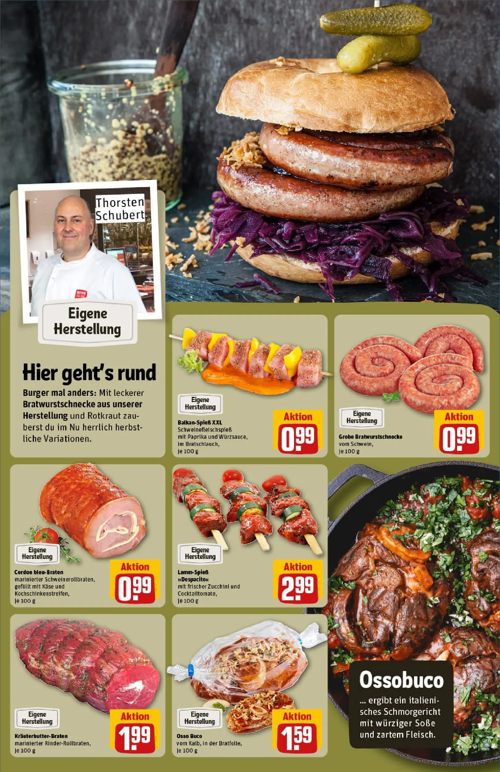 REWE Prospekt ab 13.10.2025 zum Blättern » Angebote | Seite: 12 | Produkte: Käse, Burger, Paprika, Soße
