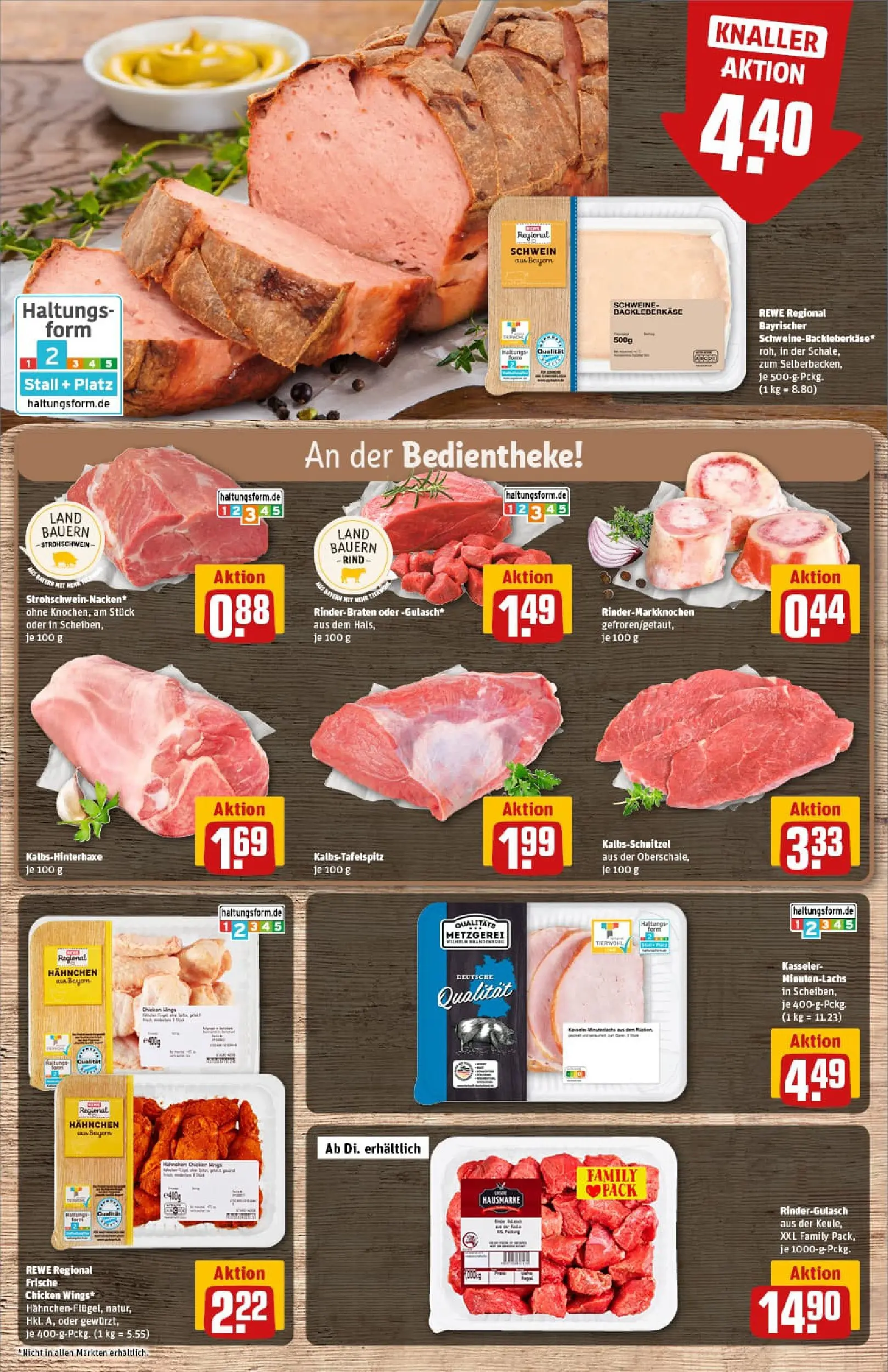 REWE Prospekt ab 13.10.2025 zum Blättern » Angebote | Seite: 9 | Produkte: Rinderbraten, Rindergulasch, Hahnchen