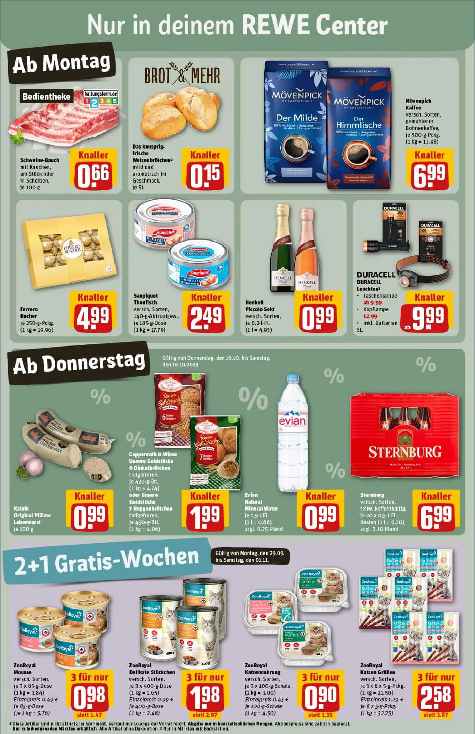 REWE Prospekt ab 13.10.2025 zum Blättern » Angebote | Seite: 3 | Produkte: Sekt, Schweinebauch, Movenpick kaffee, Brot