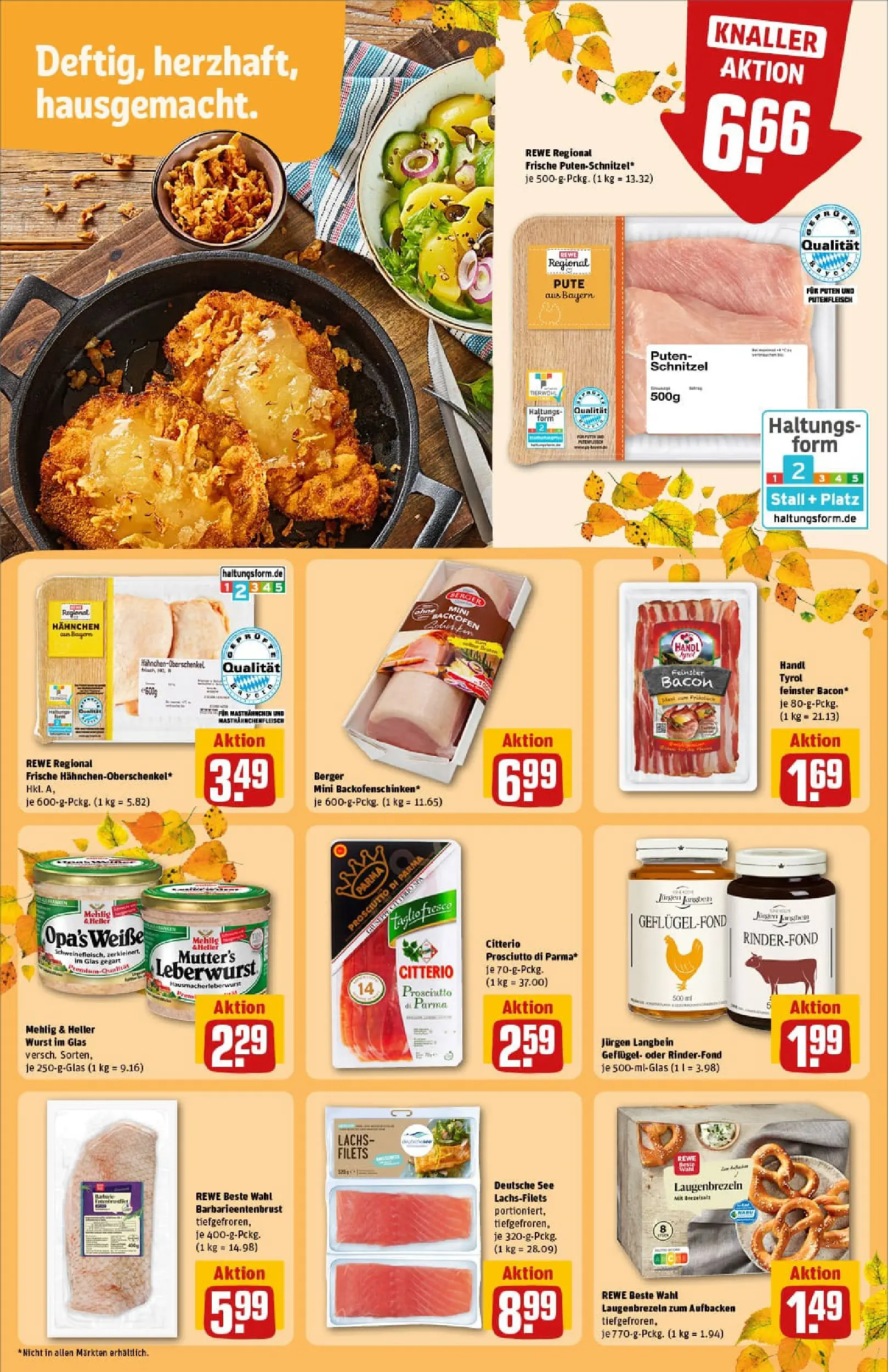 REWE Prospekt ab 13.10.2025 zum Blättern » Angebote | Seite: 18 | Produkte: Burger, Schnitzel, Wurst, Backofen