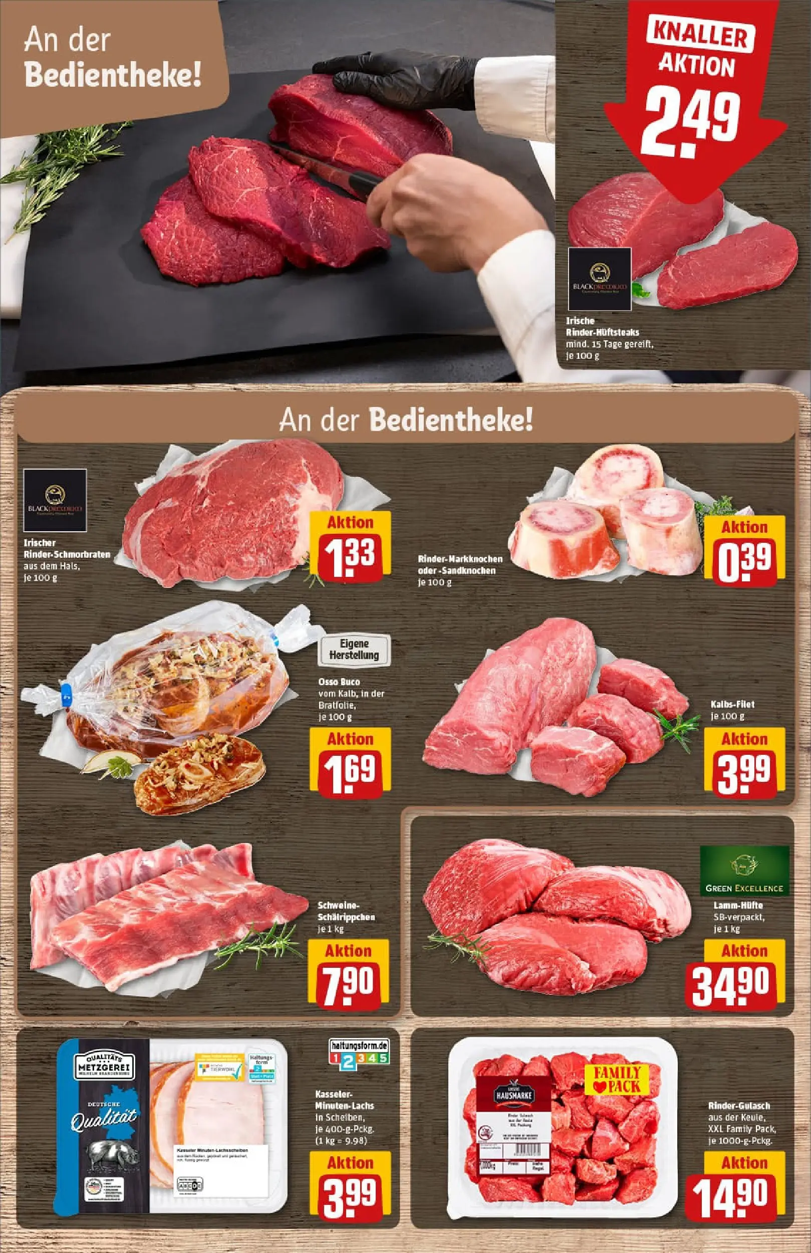 REWE Prospekt ab 13.10.2025 zum Blättern » Angebote | Seite: 9 | Produkte: Rindergulasch, Spare ribs, Steak