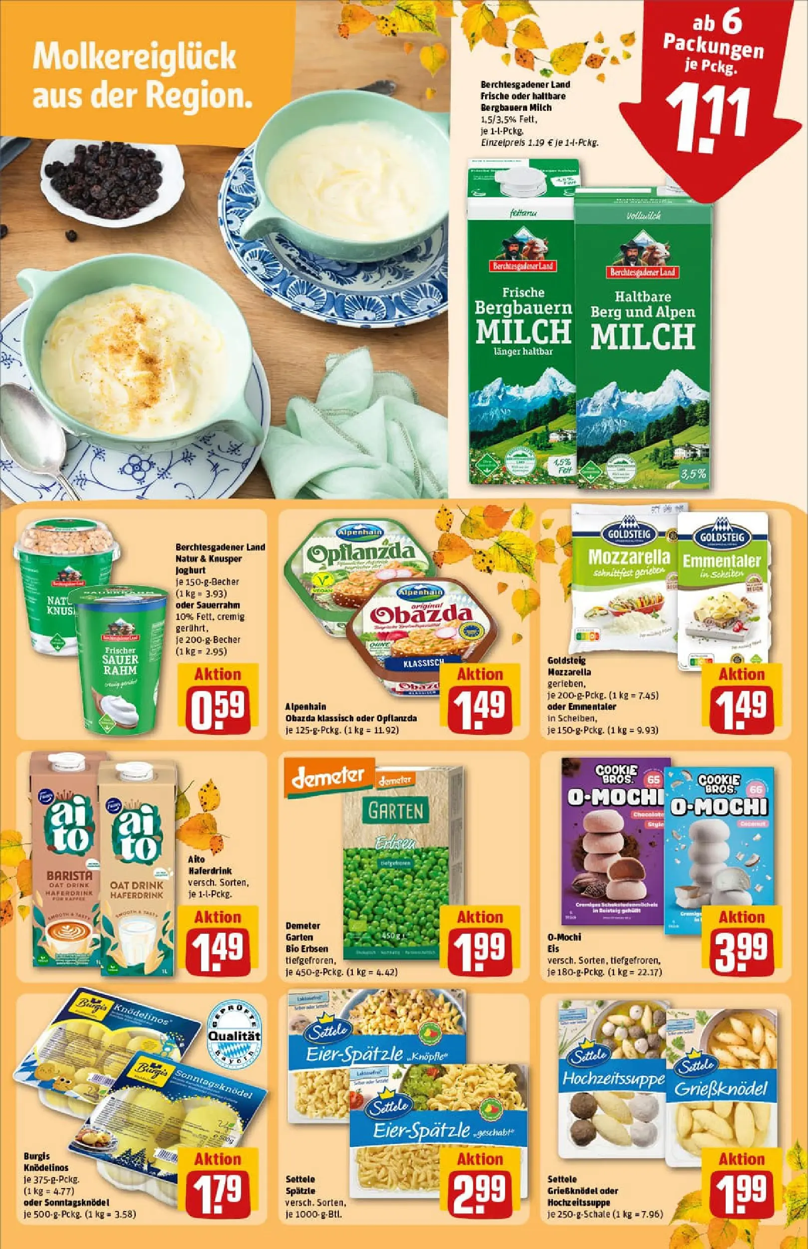 REWE Prospekt ab 13.10.2025 zum Blättern » Angebote | Seite: 19 | Produkte: Joghurt, Pasta, Sauerrahm, Mochi