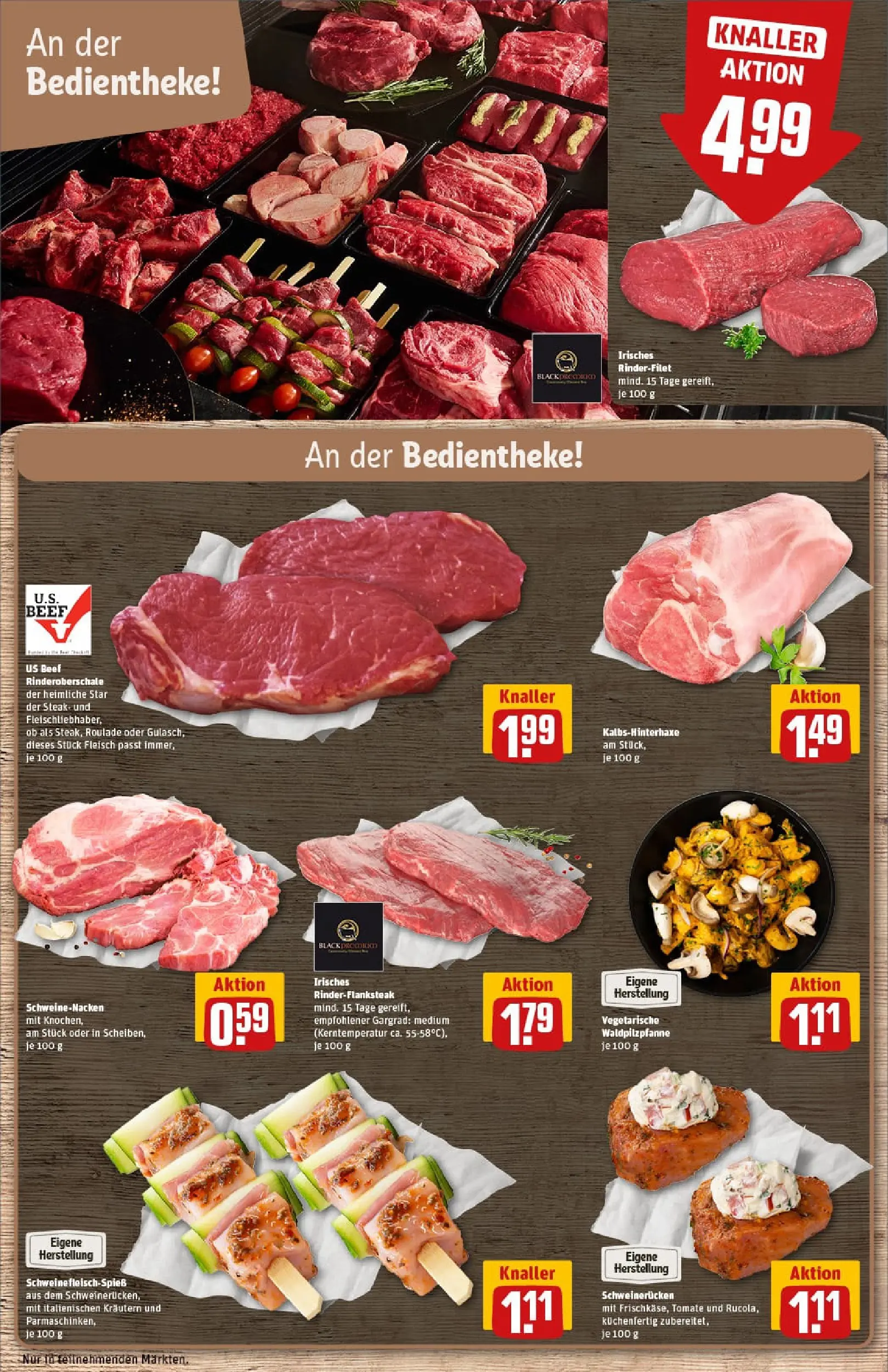 REWE Prospekt ab 13.10.2025 zum Blättern » Angebote | Seite: 10 | Produkte: Rinderfilet, Schweinenacken, Schweinerucken, Fleisch