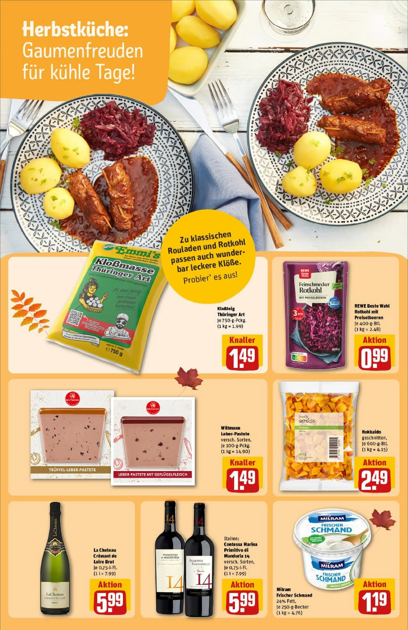 REWE Prospekt ab 13.10.2025 zum Blättern » Angebote | Seite: 18 | Produkte: Rotkohl, Gemüse, Milram