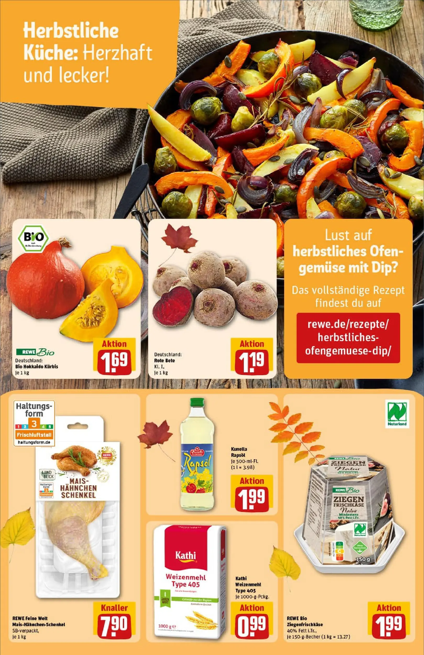 REWE Prospekt ab 13.10.2025 zum Blättern » Angebote | Seite: 21 | Produkte: Rapsöl, Gemüse, Kürbis, Frischkase