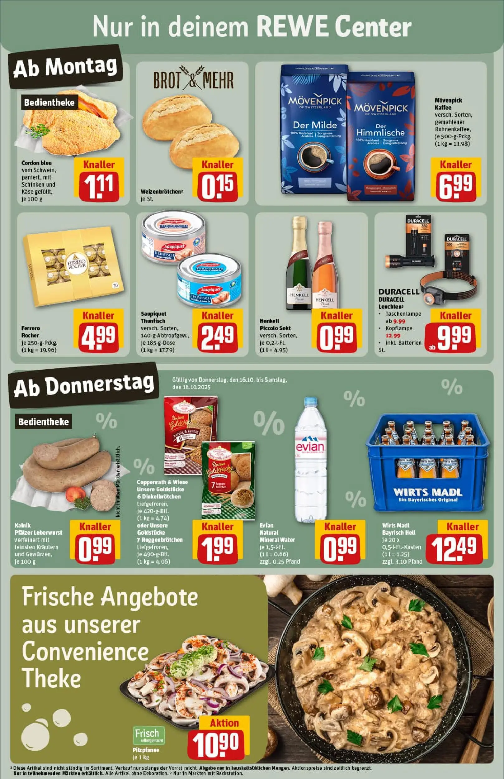 REWE Prospekt ab 13.10.2025 zum Blättern » Angebote | Seite: 3 | Produkte: Ferrero rocher, Batterien, Thunfisch, Movenpick kaffee
